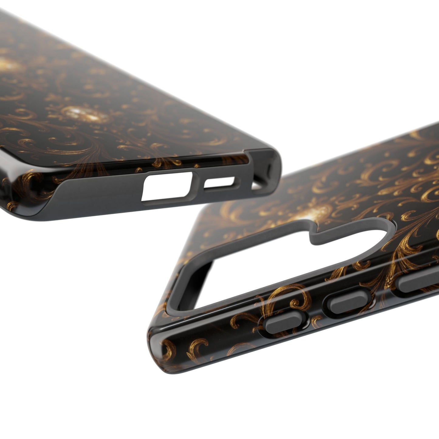 Luxury Baroque Samsung Case – Elegant Gold Ornate Floral Phone Cover for Galaxy