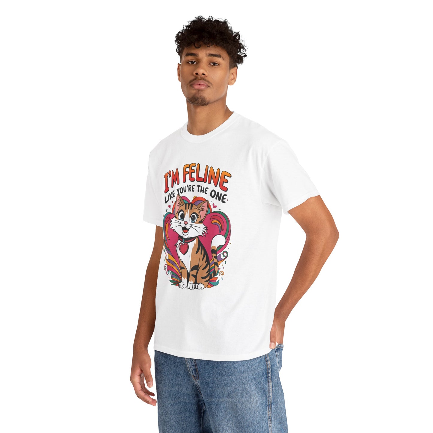 Valentines Cat Tee - Unisex Heavy Cotton