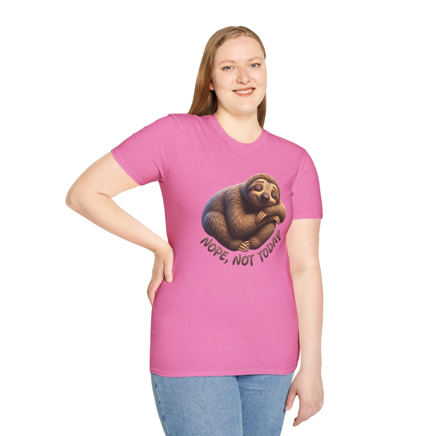 Nope Not Today Sloth T-Shirt, Funny Lazy Day Shirt, Cute Animal Lover Tee, Relaxed Humor Top, Chill Gift Idea For Men And Women