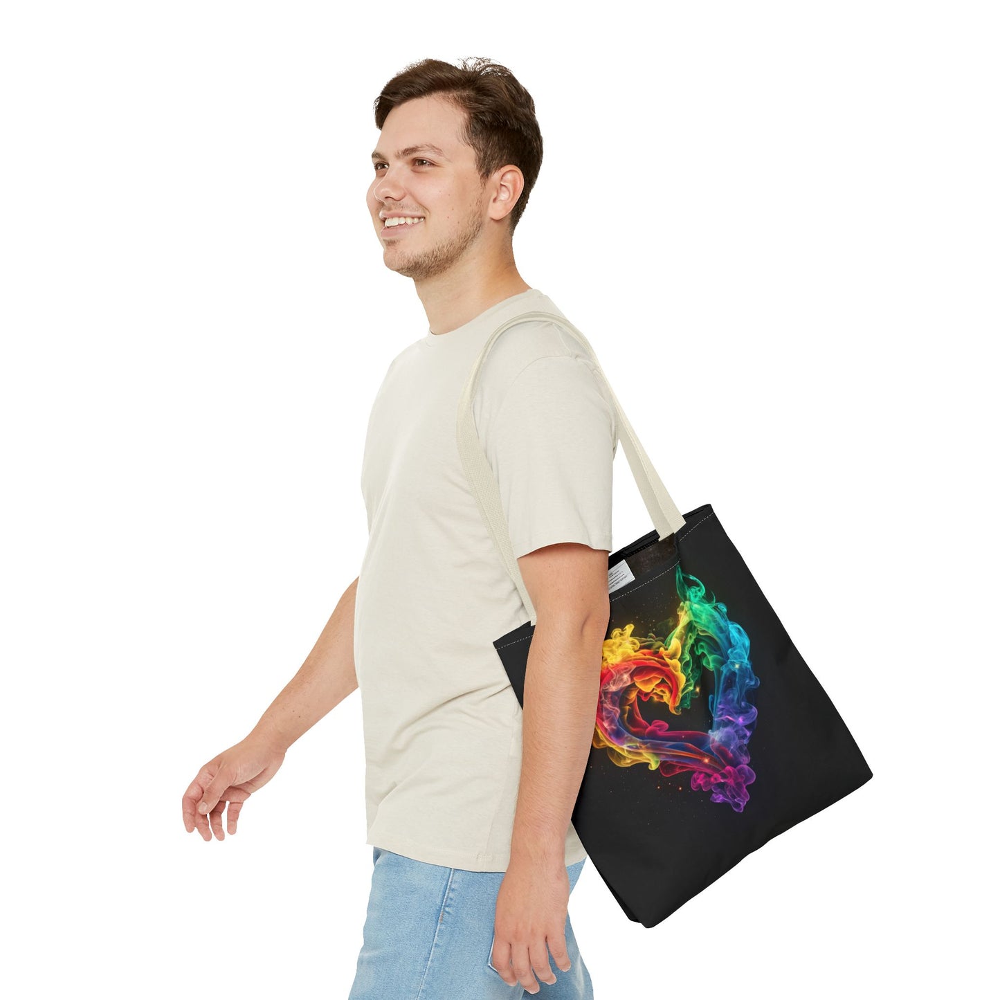 Colorful Smoke Heart Tote