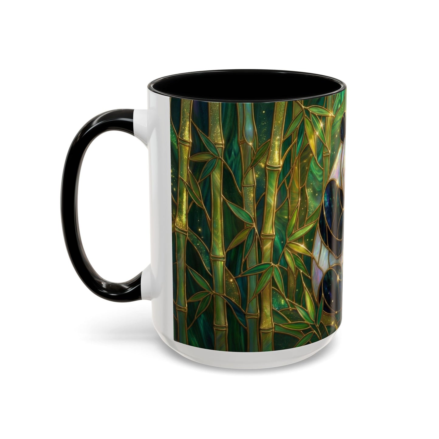 Stained Glass Panda Mug, Panda Coffee Mug, Bamboo Panda Cup, Cute Panda Gift, Nature Animal Mug, Wildlife Art Mug, Panda Lover Gift