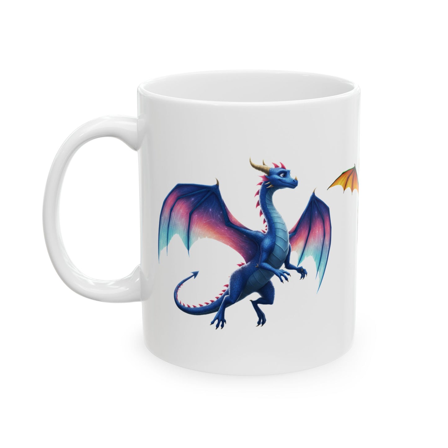 Colorful Dragon Mug | Fantasy Coffee Cup | Cute Dragon Gift for Kids & Adults | Gamer, DnD, Magic Lover Mug | Unique Creature Art