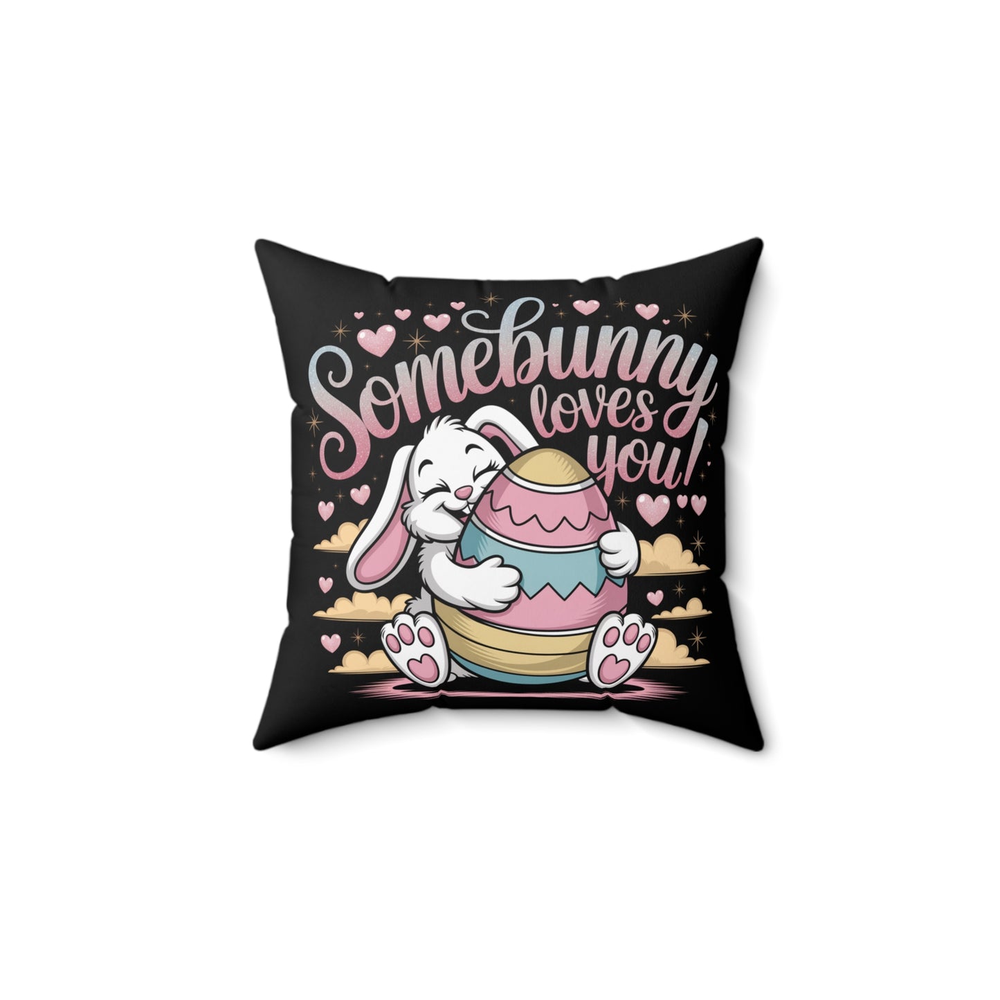 Easter Bunny Square Pillow Easter Decor Easter Pillow