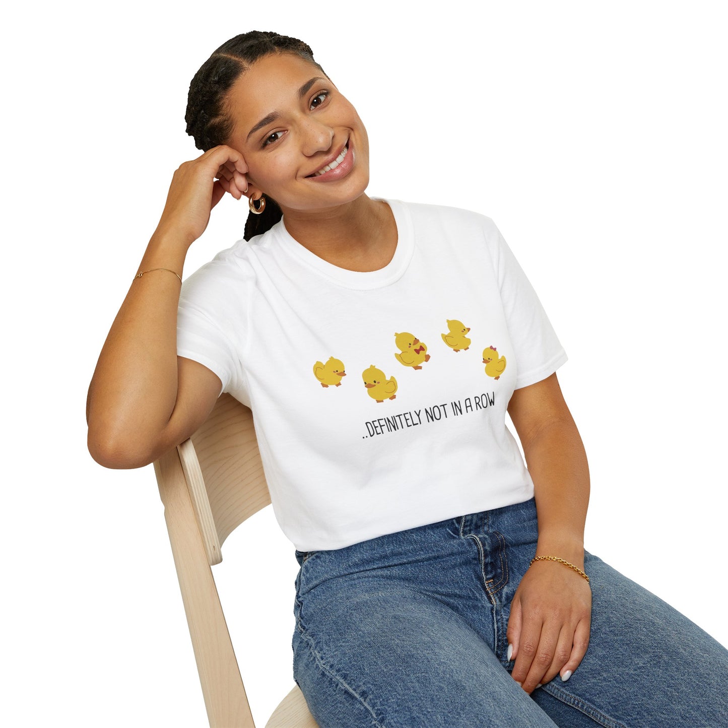 Funny “Definitely Not in a Row” Ducks Shirt, Cute Humor T-Shirt, Relatable Tee for Women & Men, Great Gift for Moms, Teachers, or Friends