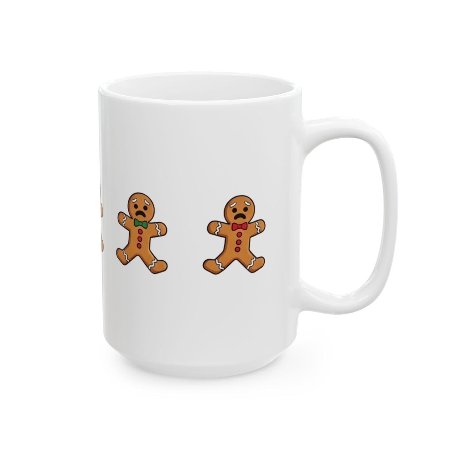 Funny Christmas Mug, Snowman and Gingerbread Mug, Holiday Coffee Cup Gift, Cute Winter Hot Cocoa Mug, Playful Festive Arcade Design