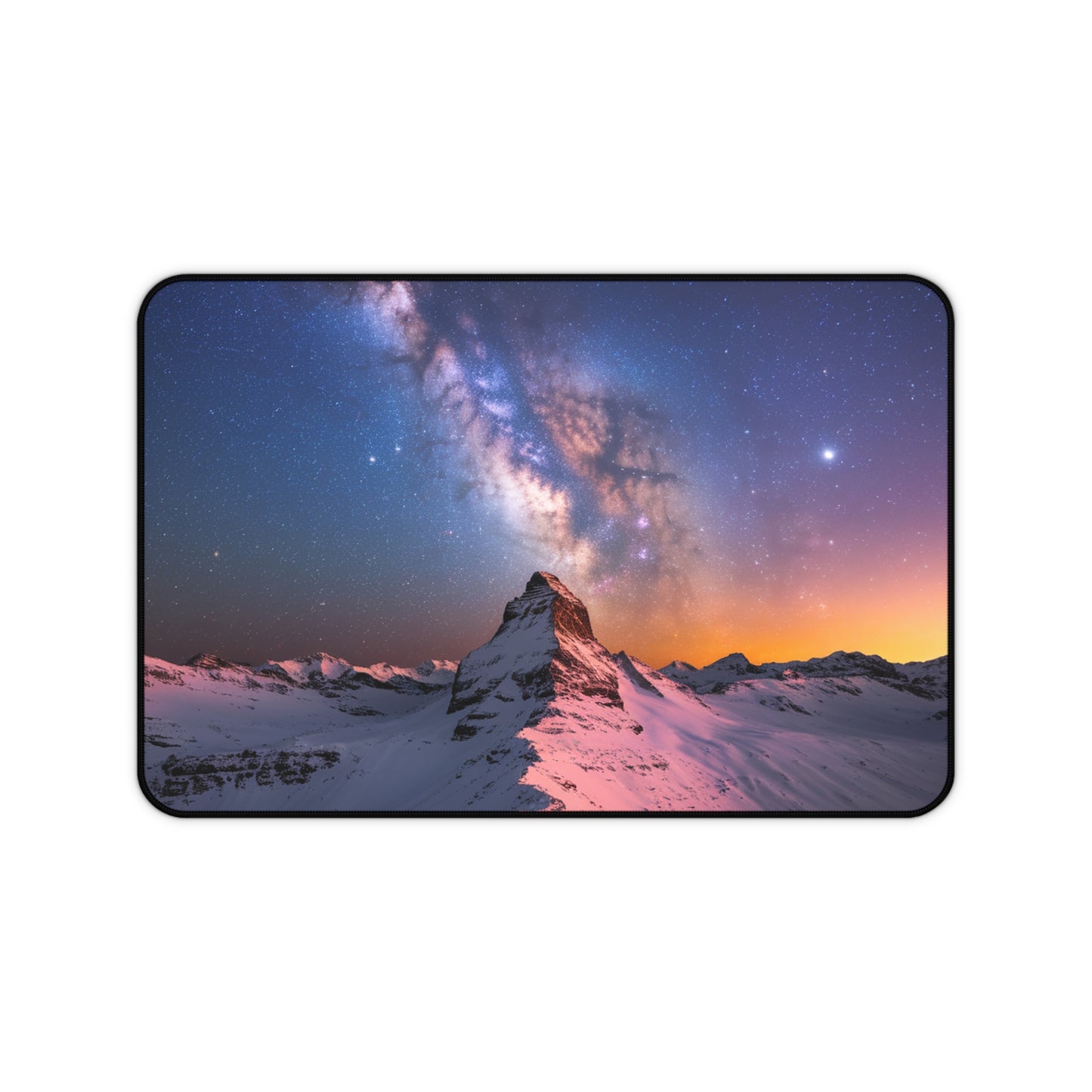 Desk Mat Mountain Top with Milky Way Galaxy View Mouse Pad Nature Desk Top Space Mouse Pad Computer Accessory