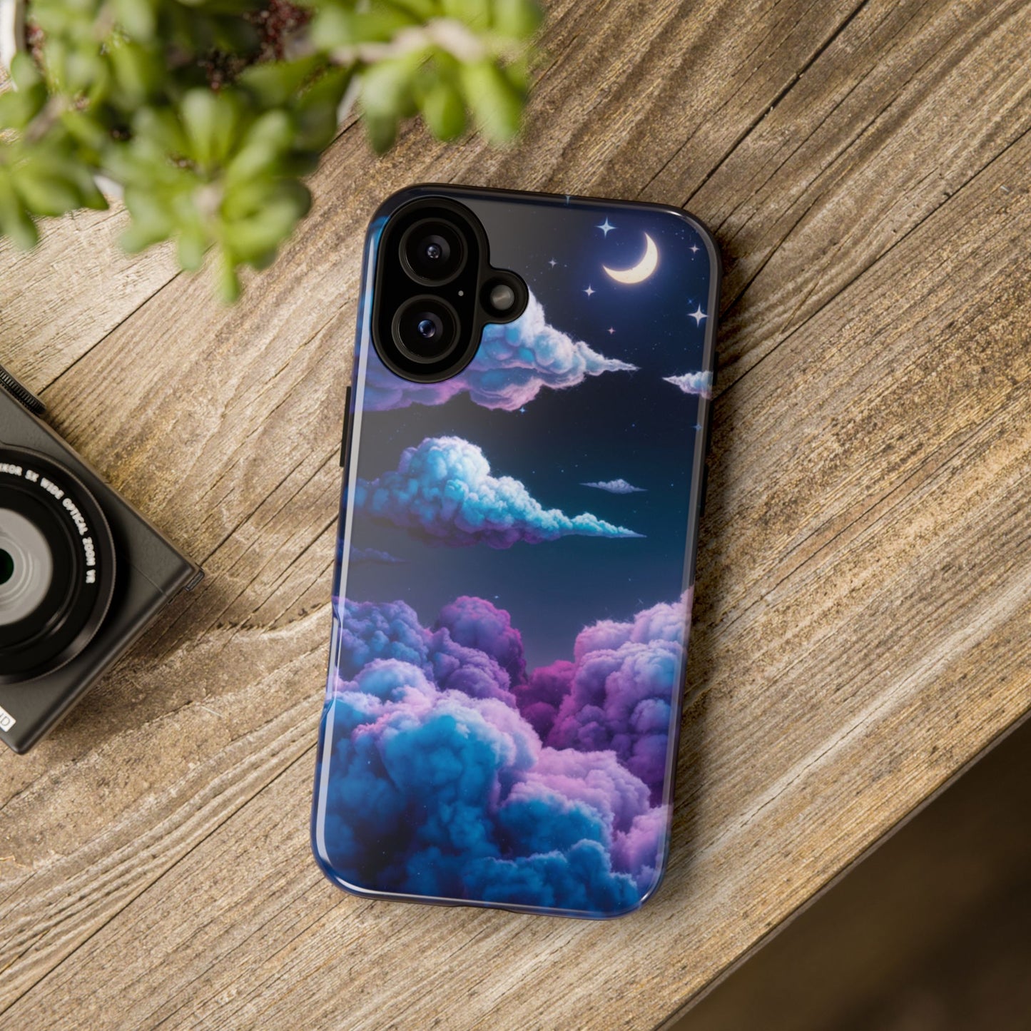 Dreamy Clouds & Moon Tough iPhone Case