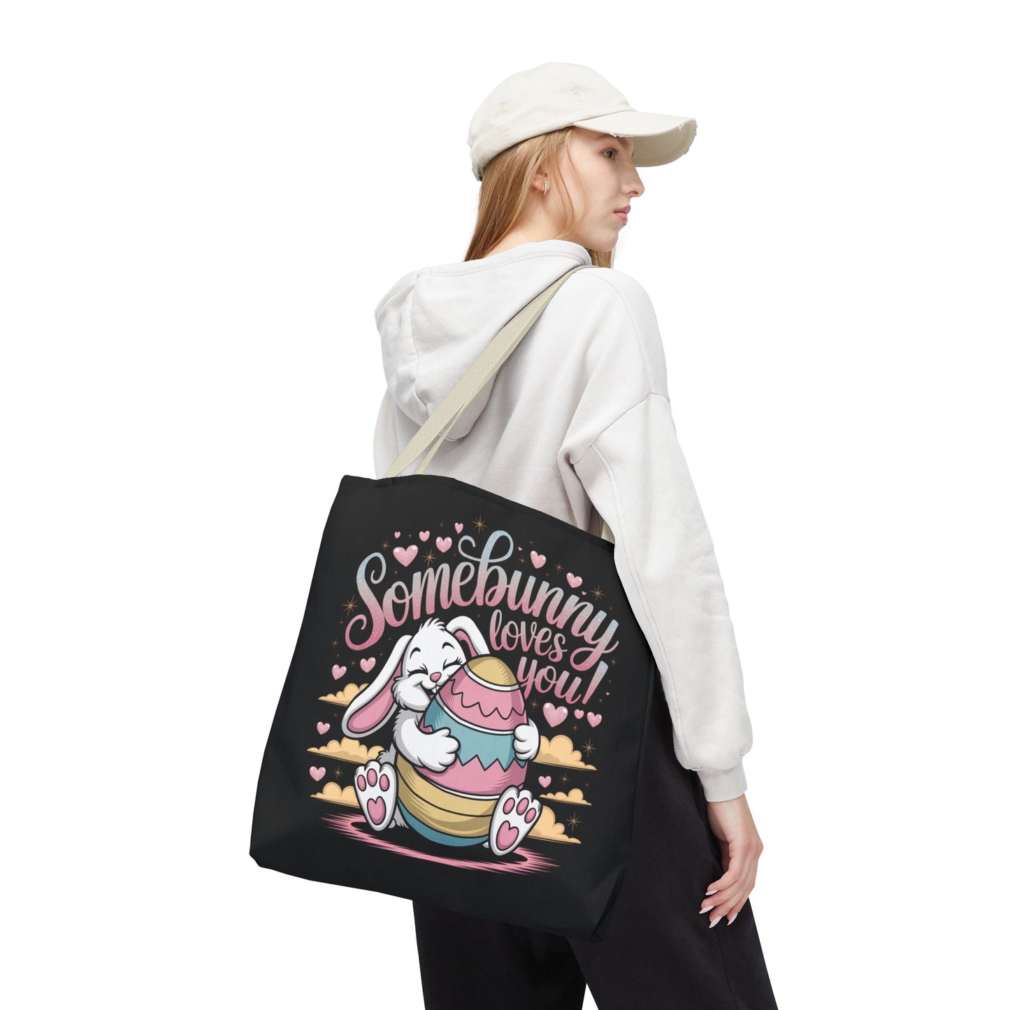 Easter Bunny Tote Bag Somebunny Loves You Easter Bag Bunny