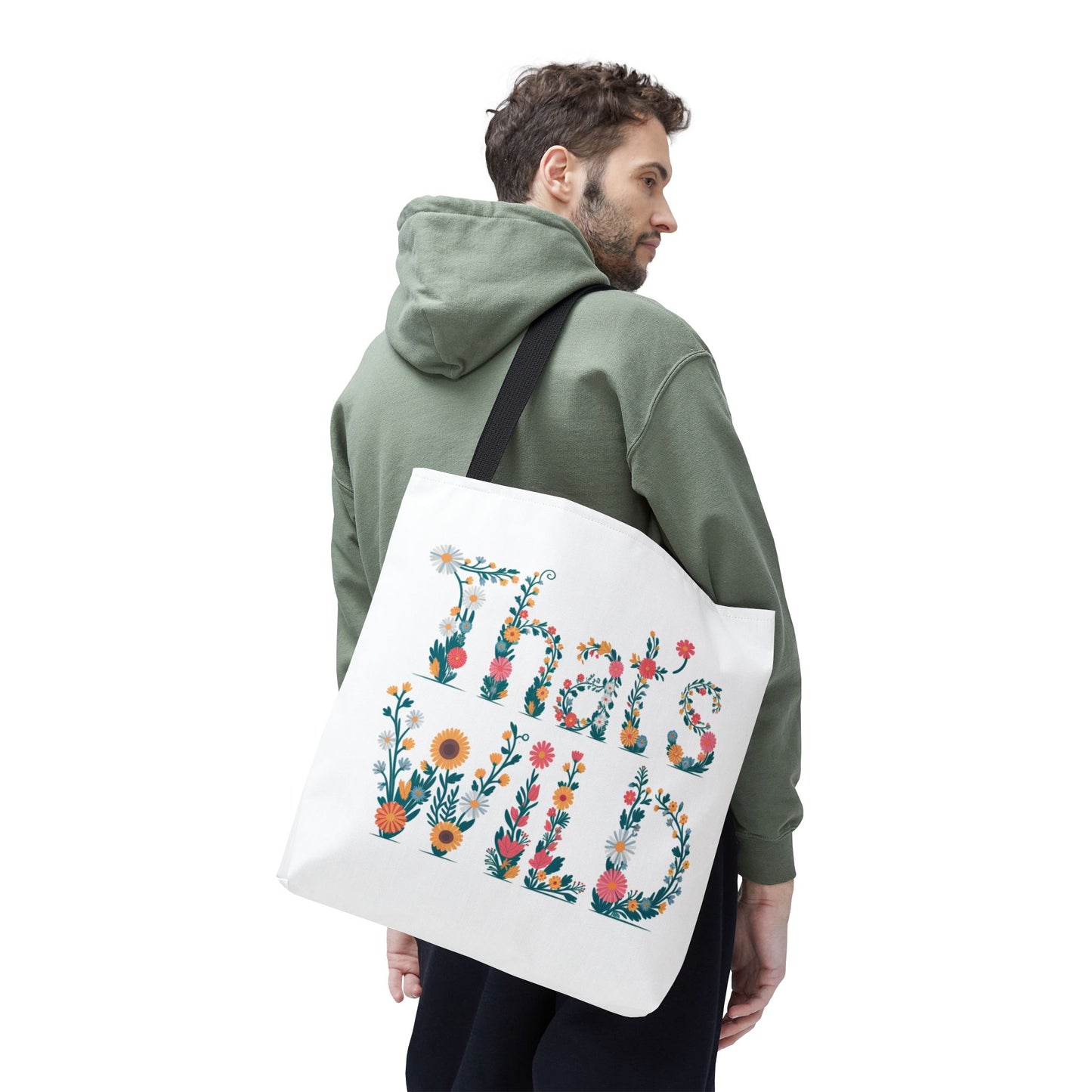 Floral “That’s Wild” Tote Bag – Funny Botanical Reusable Bag, Eco-Friendly Gift for Nature Lovers, Boho Wildflower Design