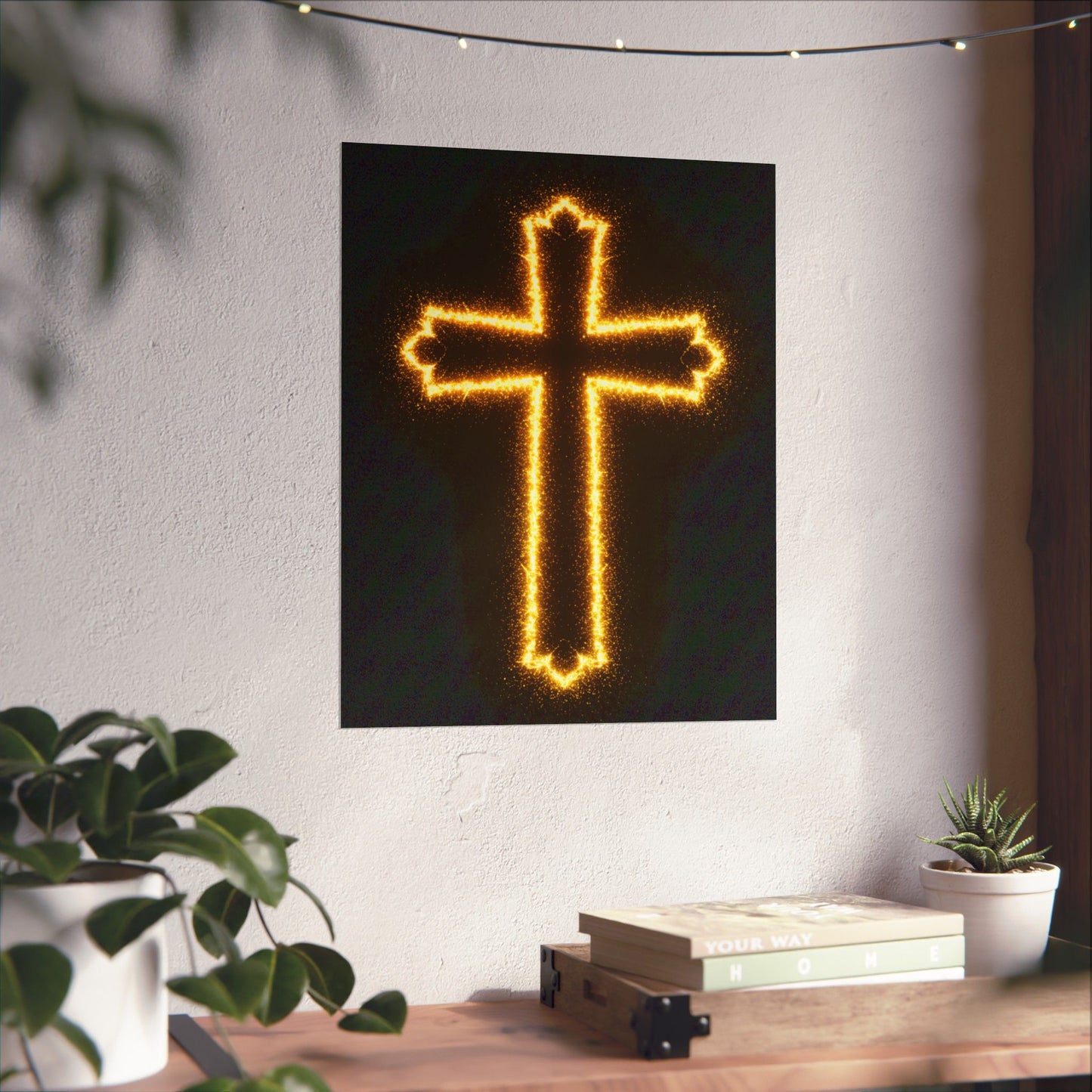 Vertical Poster - Glowing Cross Design