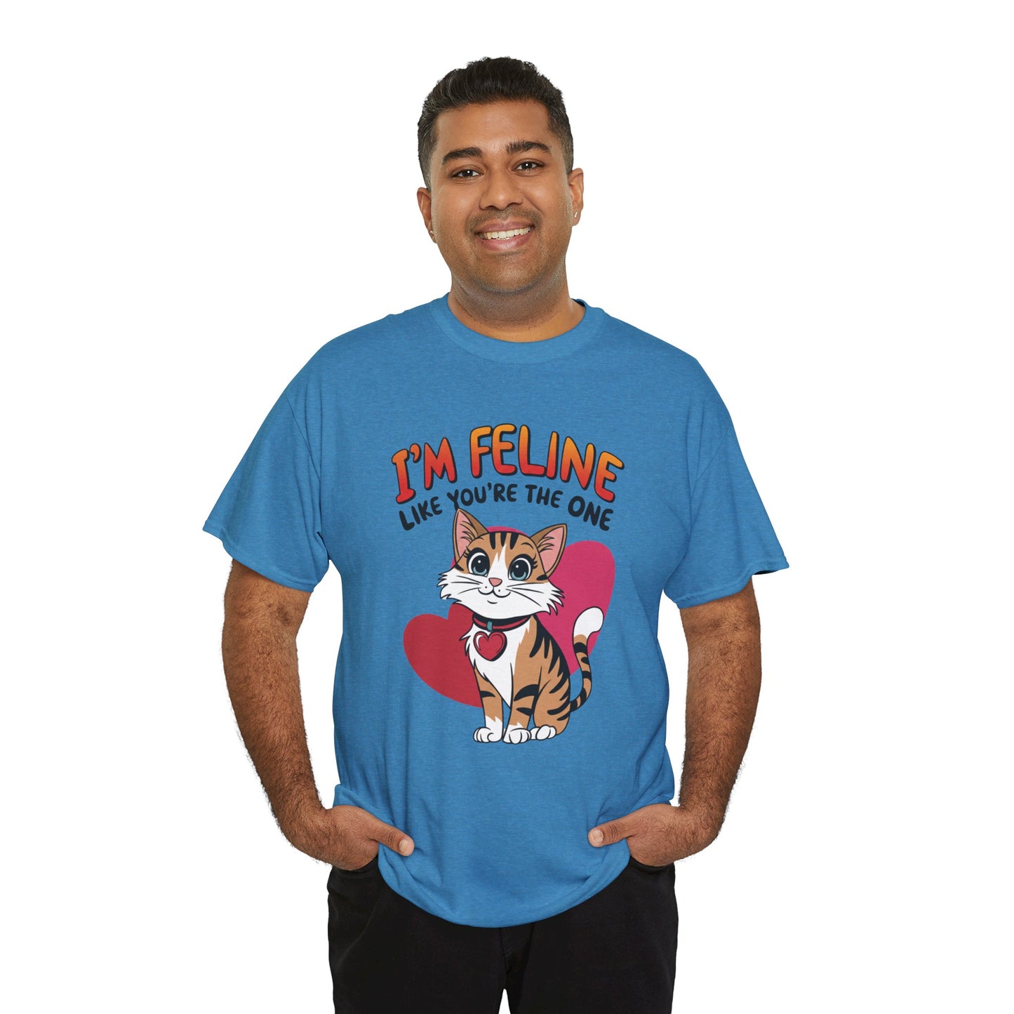 I’m Feline Like You’re The One Shirt, Cute Cat Valentine Tee, Funny Cat Love Graphic TShirt, Romantic Gift For Her Him, Cat Pun Shirt