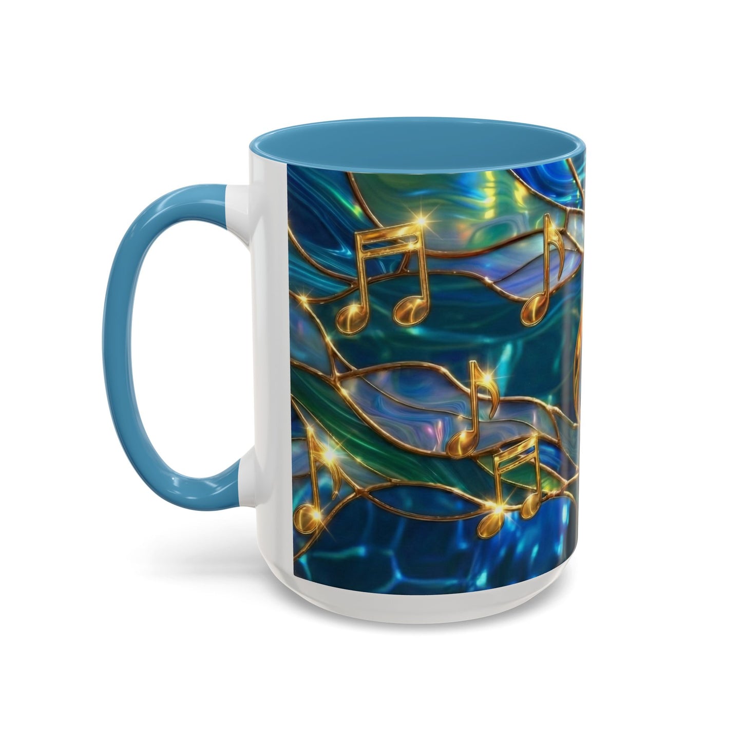 Music Notes Mug, Stained Glass Music Coffee Mug, Musical Gift Mug, Music Lover Cup, Music Teacher Gift, Artistic Coffee Mug