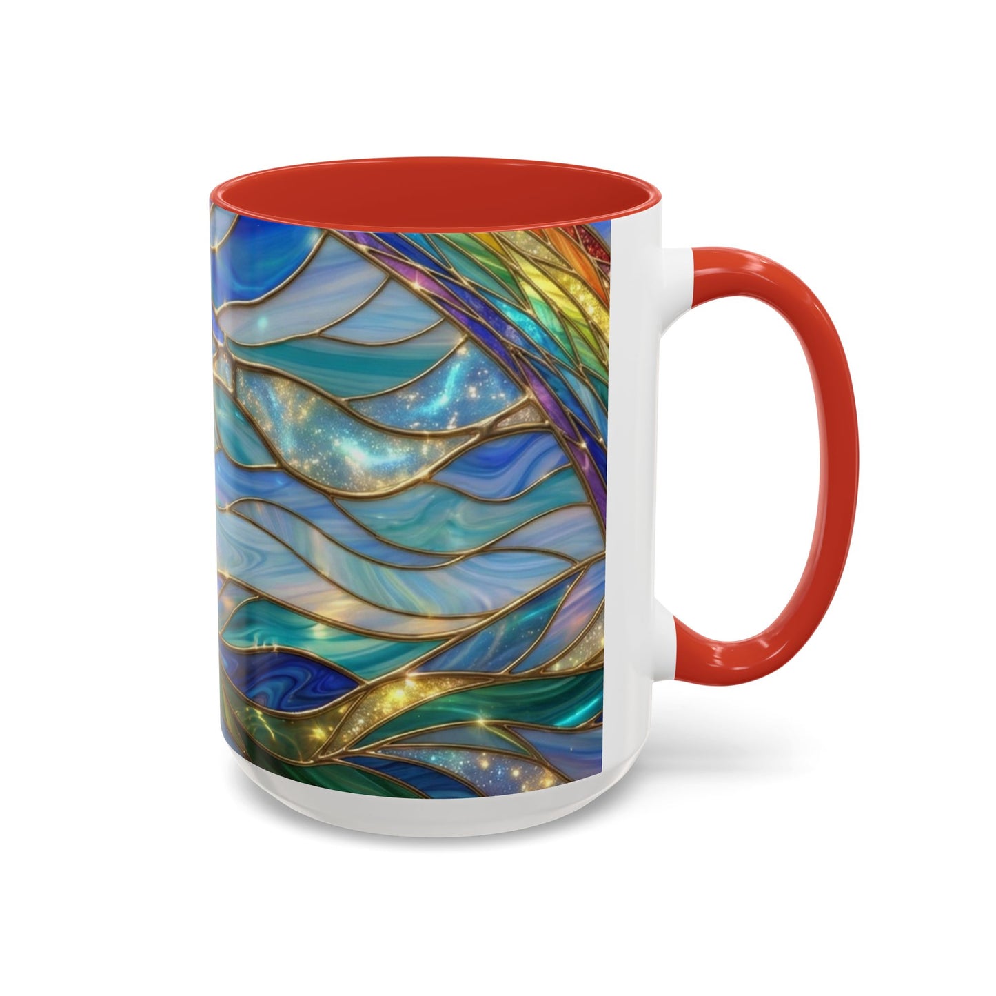 Stained Glass Rainbow Mug, Pot Of Gold Coffee Cup, St Patricks Day Gift, Magical Fantasy Tea Cup, Lucky Irish Leprechaun, Colorful Art