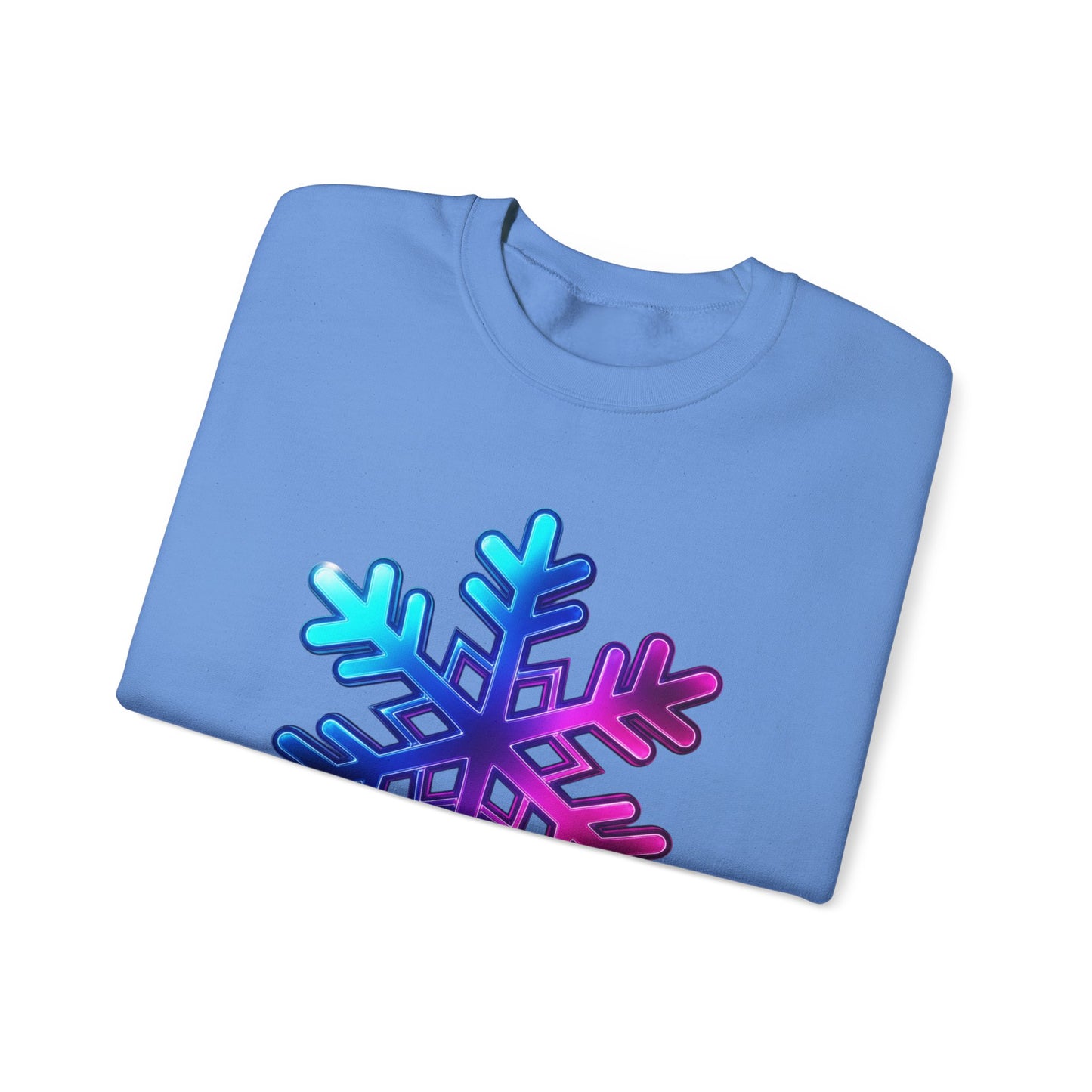 Blue Pink Gradient Snowflake Sweatshirt, Winter Aesthetic Pullover, Cozy Christmas Crewneck, Festive Holiday Sweater Gift for Her or Him