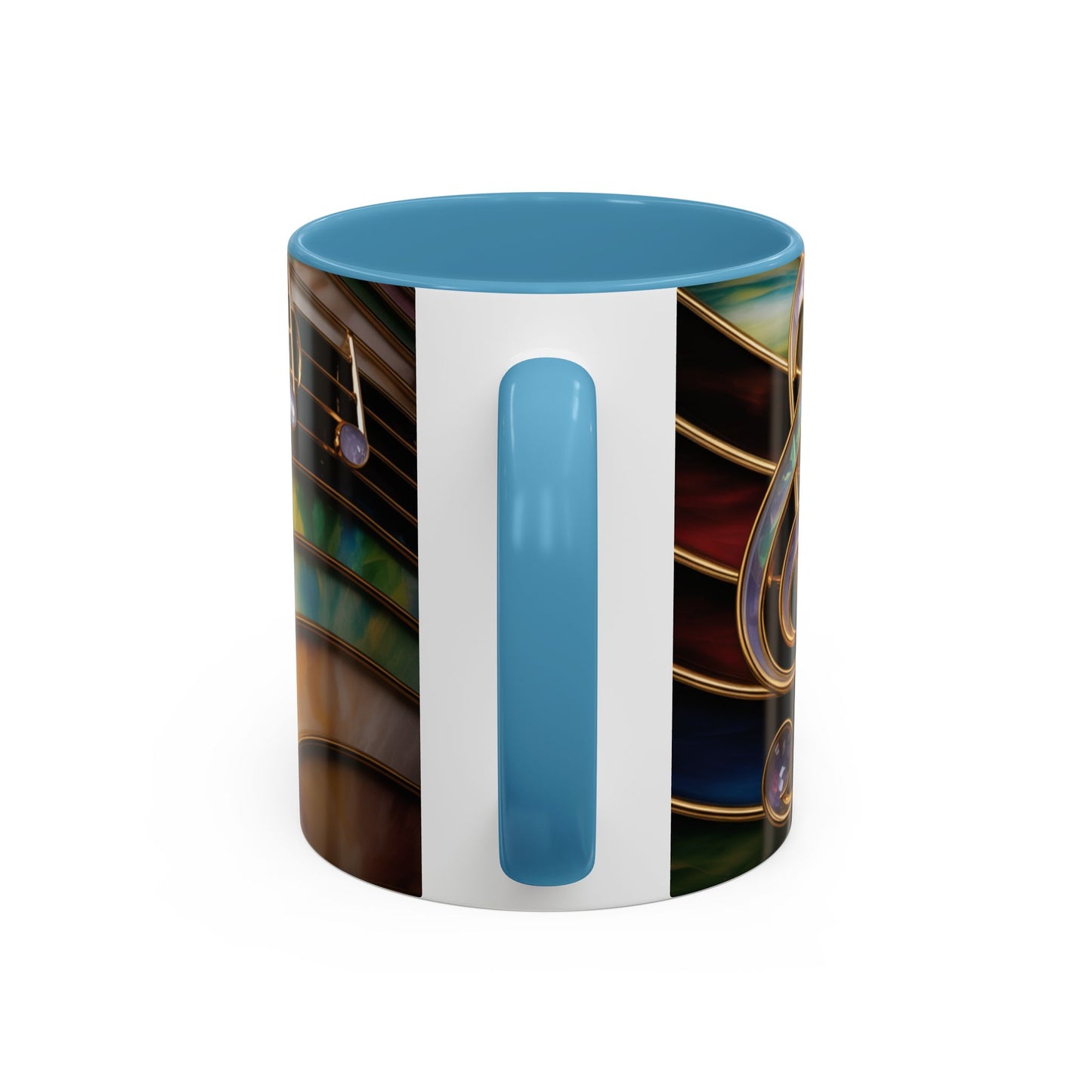 Stained Glass Music Notes Mug - Colorful Music Lover Gift - Music Teacher Mug - Treble Clef Coffee Cup - Musician Gift Idea - 11oz & 15oz Ceramic Mug
