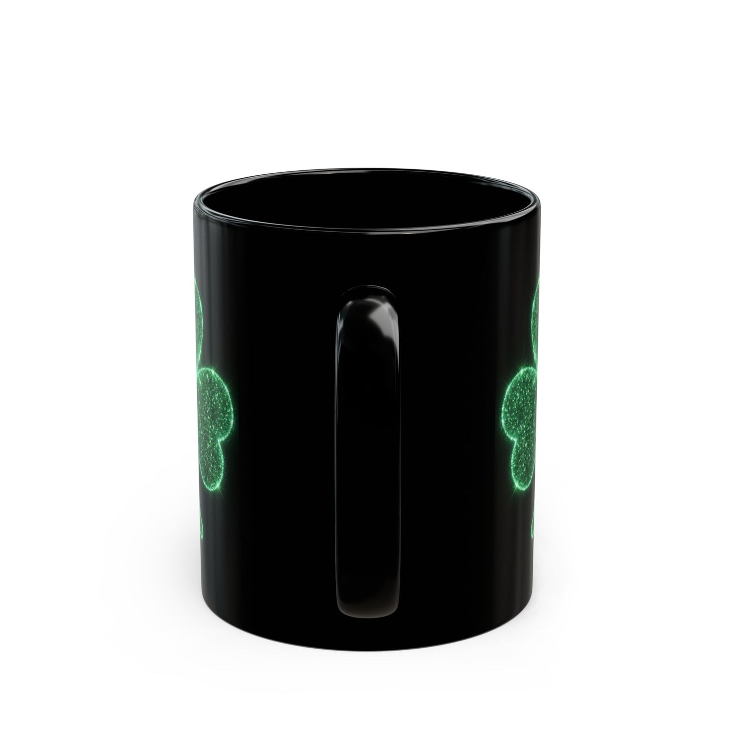 Glowing Shamrock Mug, St Patricks Day Gift, Lucky Green Clover Coffee Cup, Emerald Glitter Aesthetic, Irish Pride Mug, Magic Luck Tea Cup