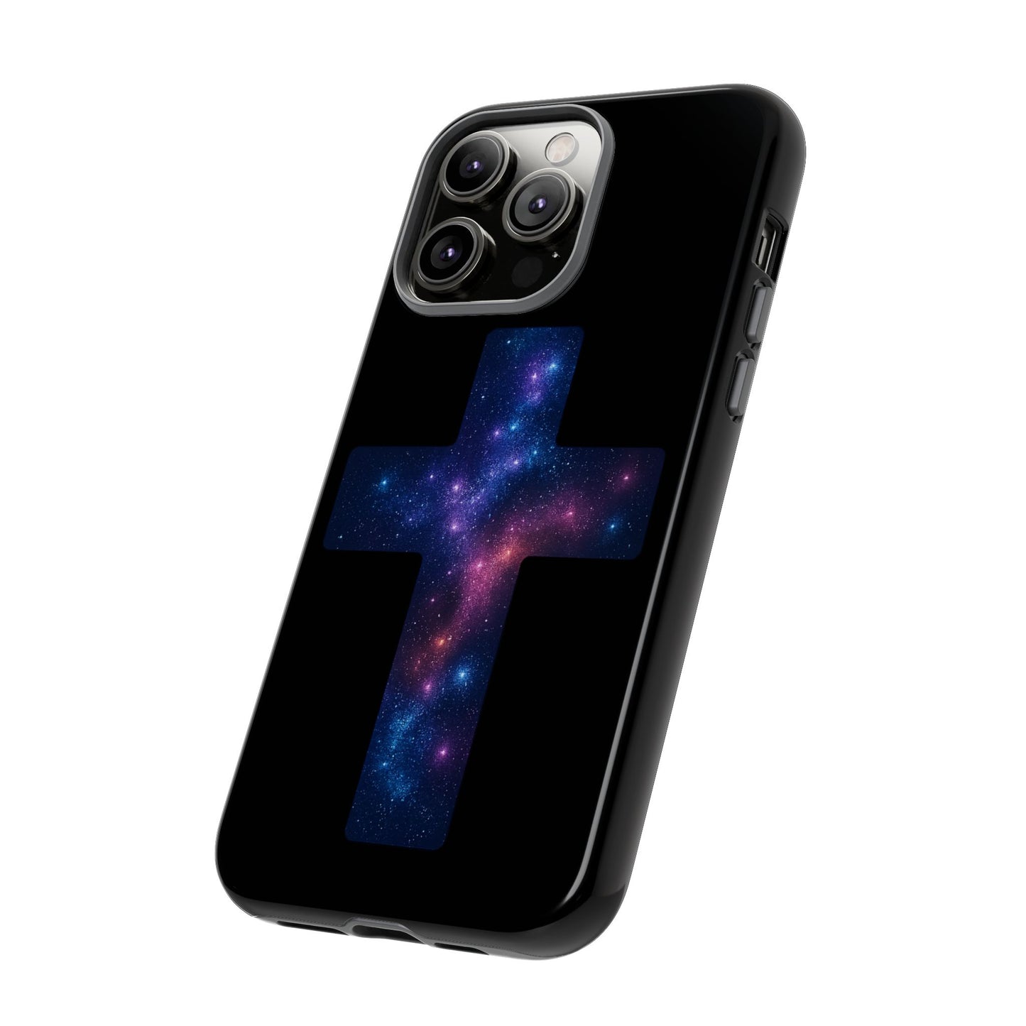 iPhone Case - Galactic Cross design Christian Phone Case Spiritual iPhone Accessory Religious Case Gift for Believers