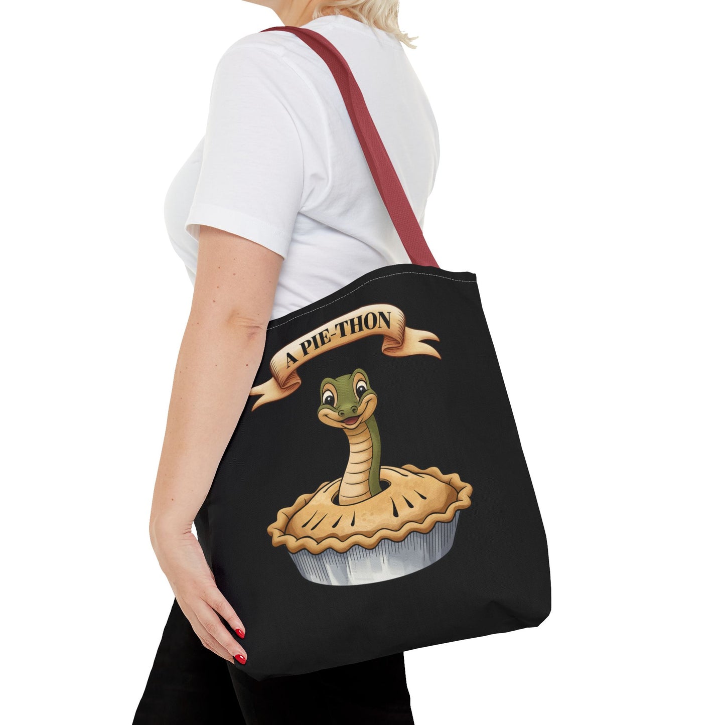 Funny Tote Bag with Snake Joke - Pie-Thon