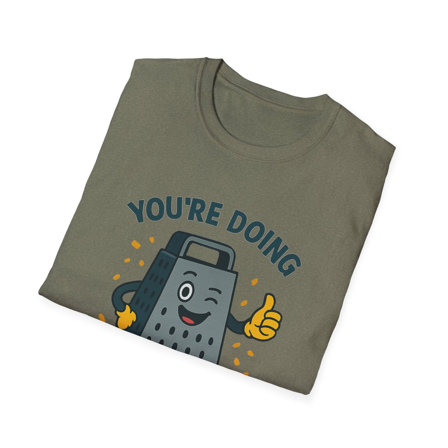 You’re Doing Grate Funny Cheese Grater Pun T-Shirt | Cute Kitchen Humor Graphic Tee | Encouragement Gift for Food & Pun Lovers