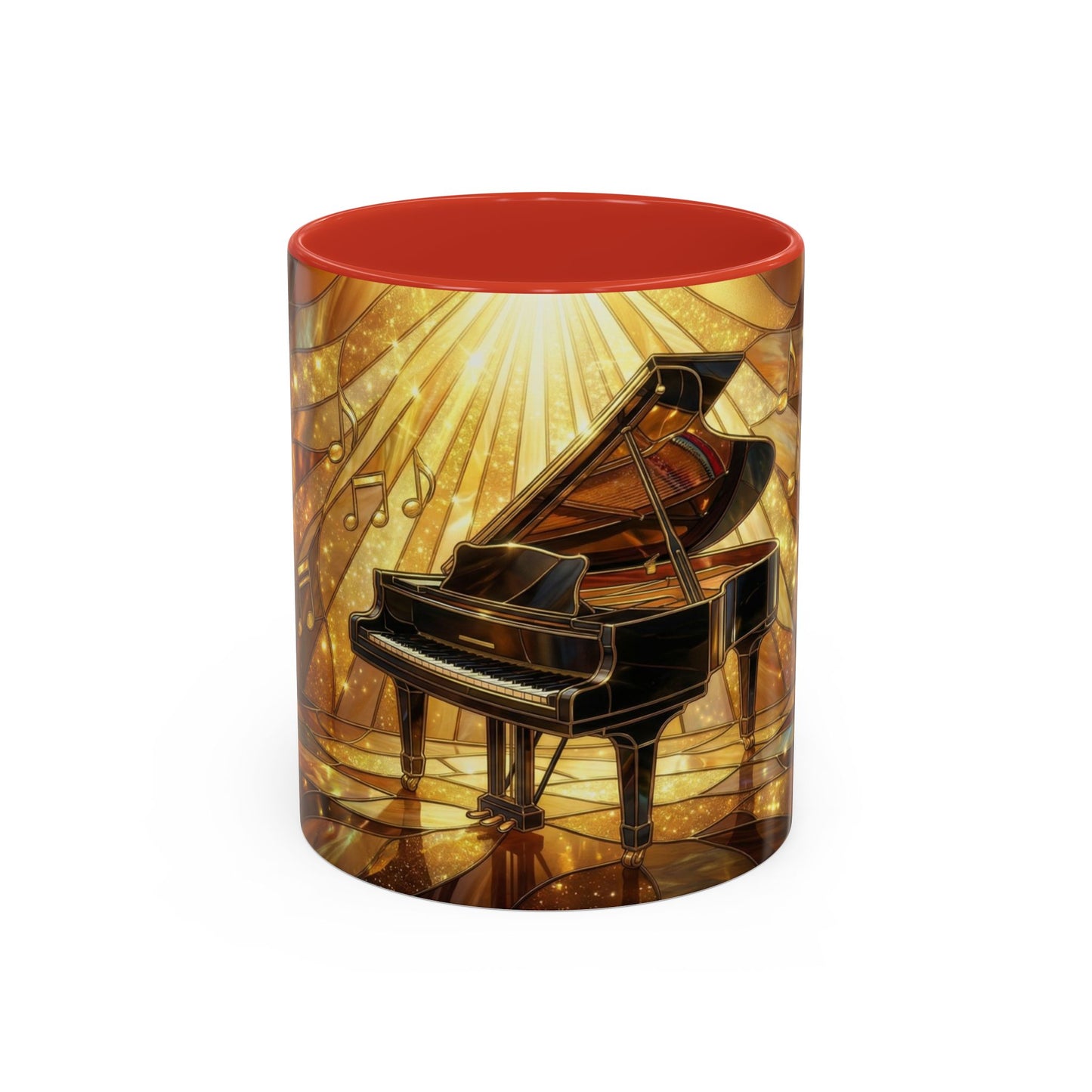 Stained Glass Piano Mug, Grand Piano Coffee Mug, Music Lover Gift Mug, Musician Art Mug, Classical Music Gift, Piano Lover Cup