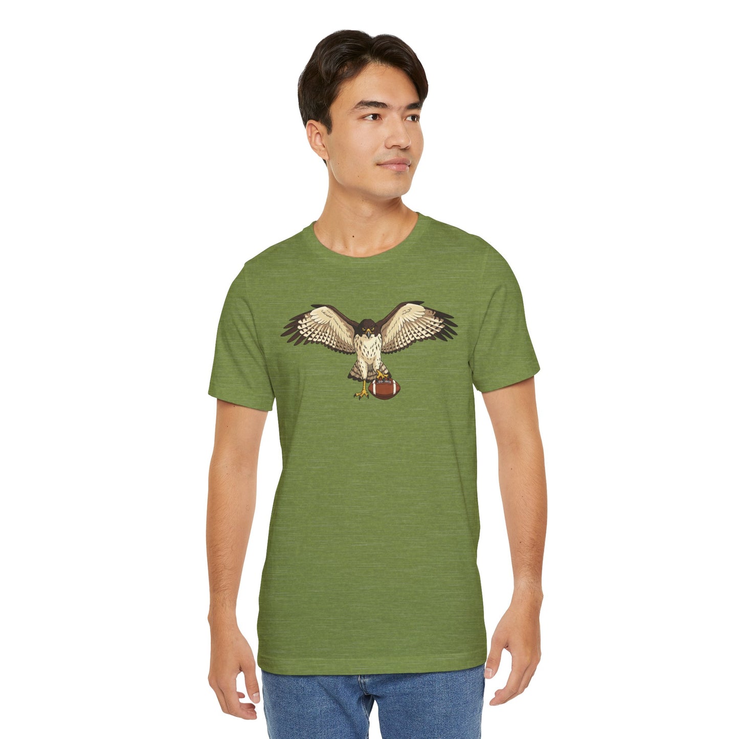 Hawk Football Shirt, Hawk Holding Football T Shirt, Football Mascot Tee, Bird Of Prey Shirt, Sports Fan Gift, Game Day Hawk Tee
