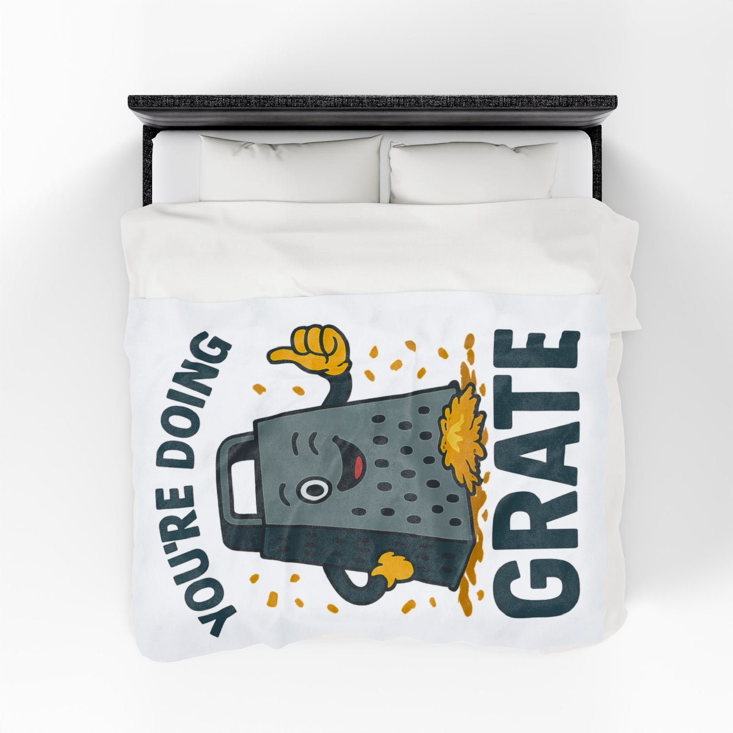 Funny "You're Doing Grate" Blanket – Cute Pun Fleece Throw for Cozy Comfort | Gift for Foodies, Friends & Cheese Lovers