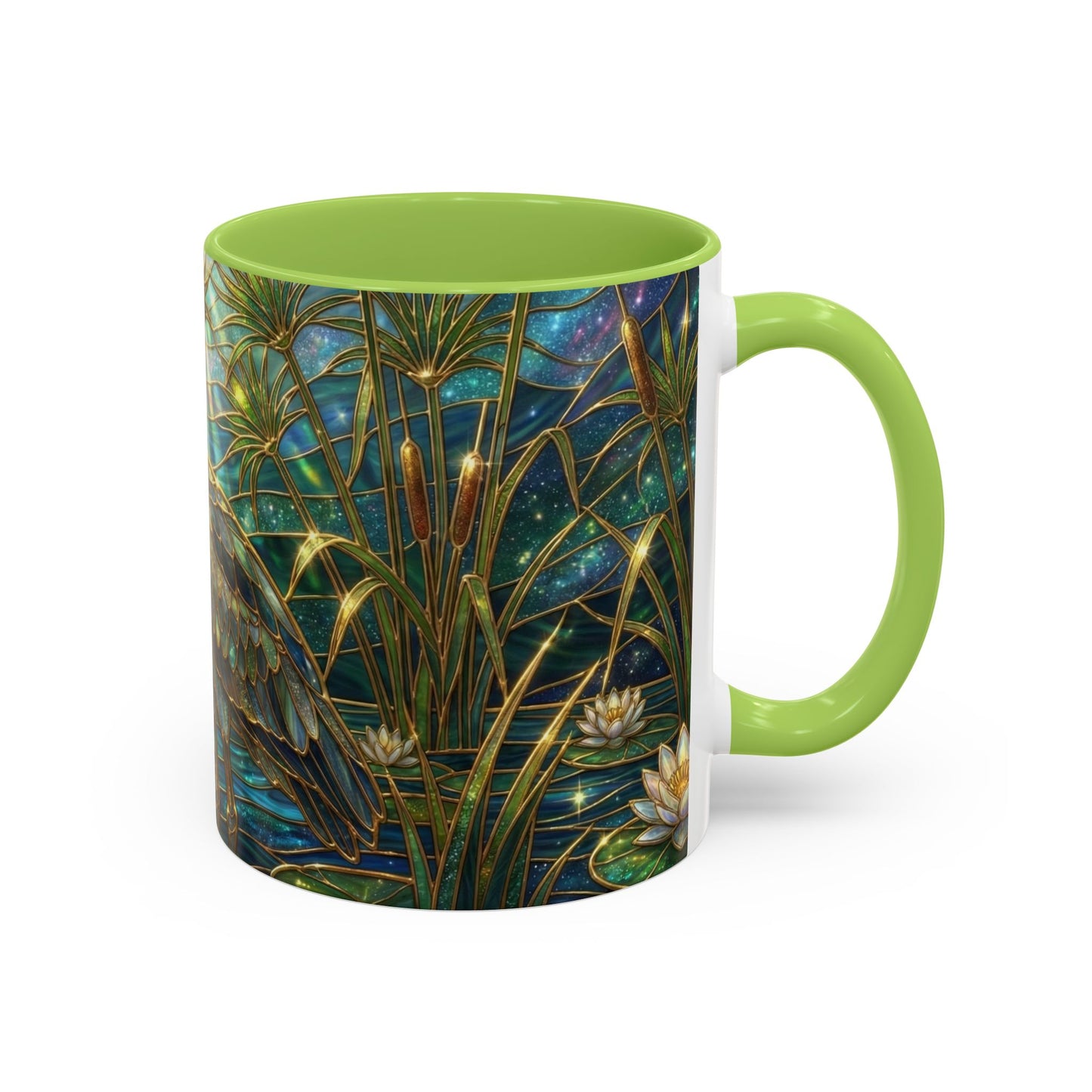 Shoebill Stork Mug, Stained Glass Bird Art, Prehistoric Animal Gift, Swamp Nature Coffee Cup, Galaxy Night, Ornithology Lover Present