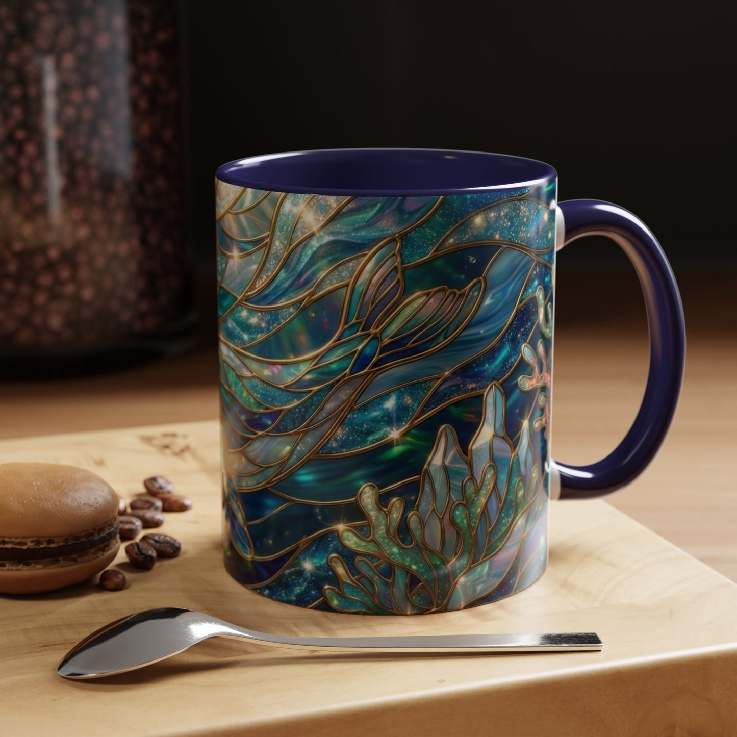 Seal Coffee Mug, Stained Glass Seal Mug, Cute Ocean Animal Art Mug, Marine Life Gift, Unique Ceramic Coffee Cup, 11oz 15oz Wildlife Mug