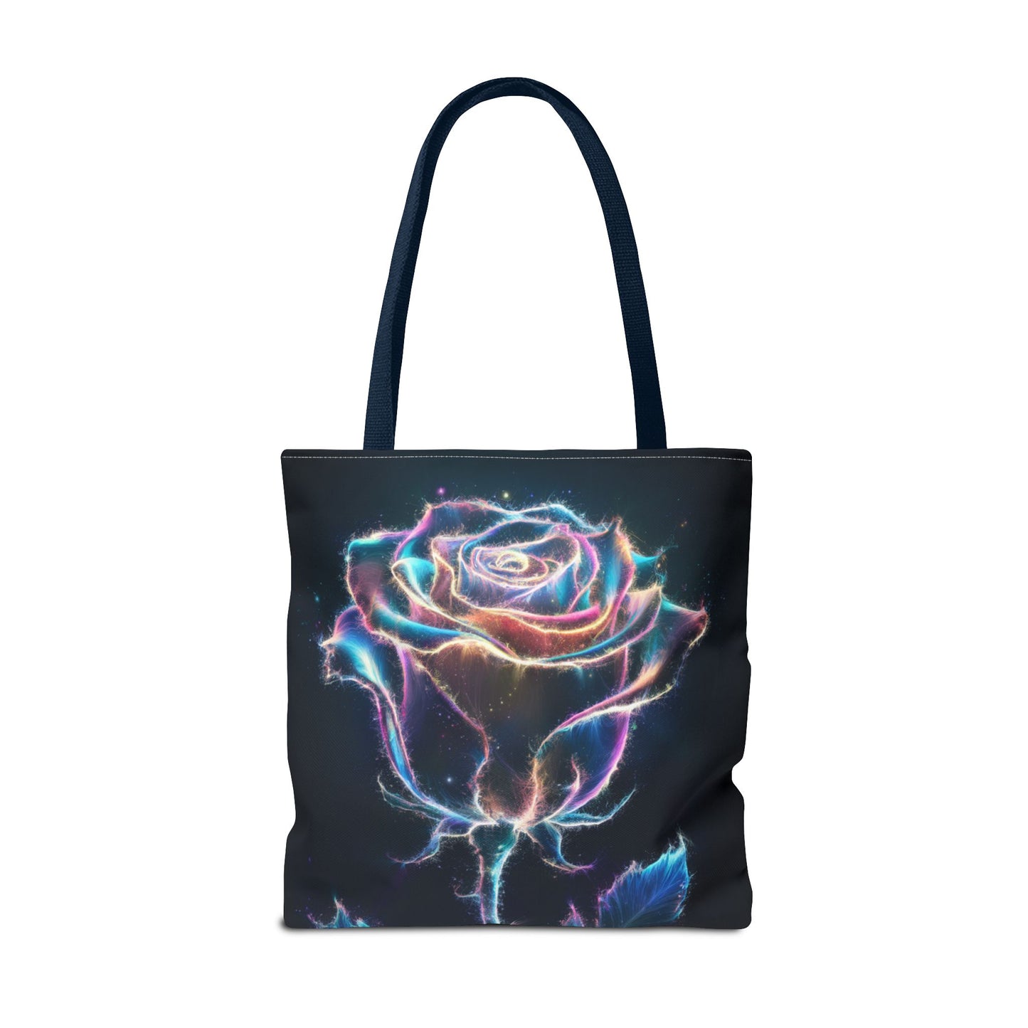 Neon Rose Tote Bag • Electric Floral Art Tote • Neon Glow Rose Canvas Carry-All • Vibrant Statement Floral Tote • Gift for Art Lovers