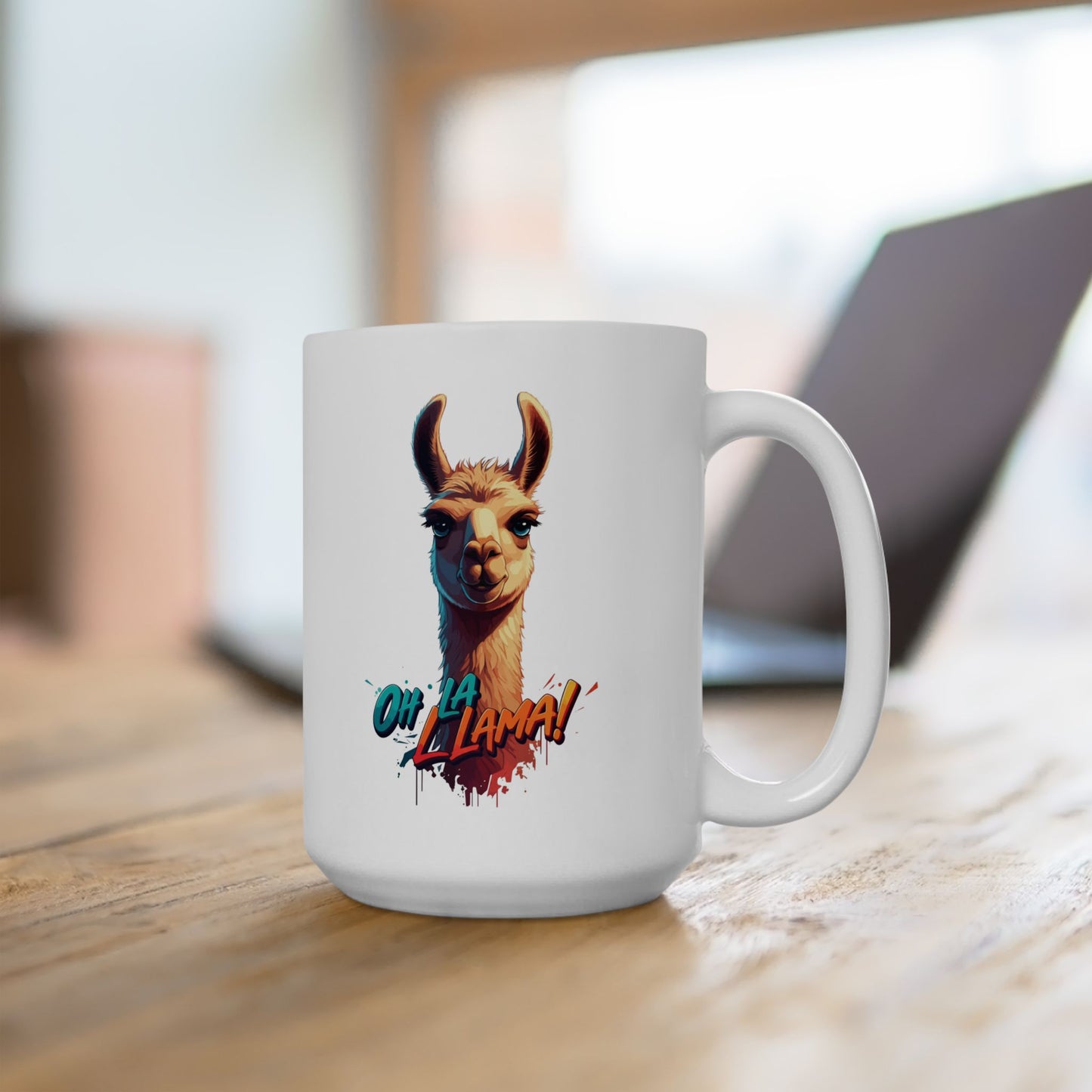 Oh La Llama Mug – Cute Llama Coffee Cup 11 oz & 15 oz Ceramic | Funny Animal Gift For Llama Lover Kitchen Decor