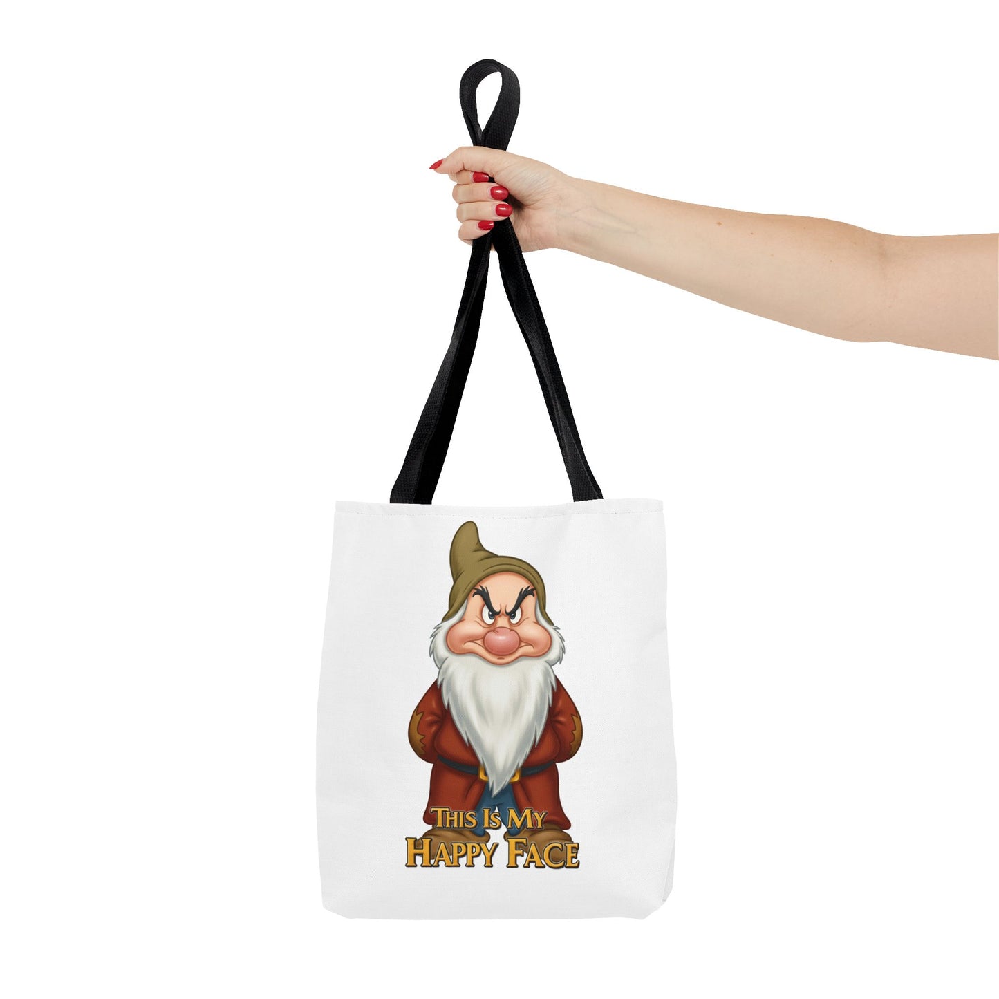 Grumpy Dwarf Tote Bag - "This Is My Happy Face"