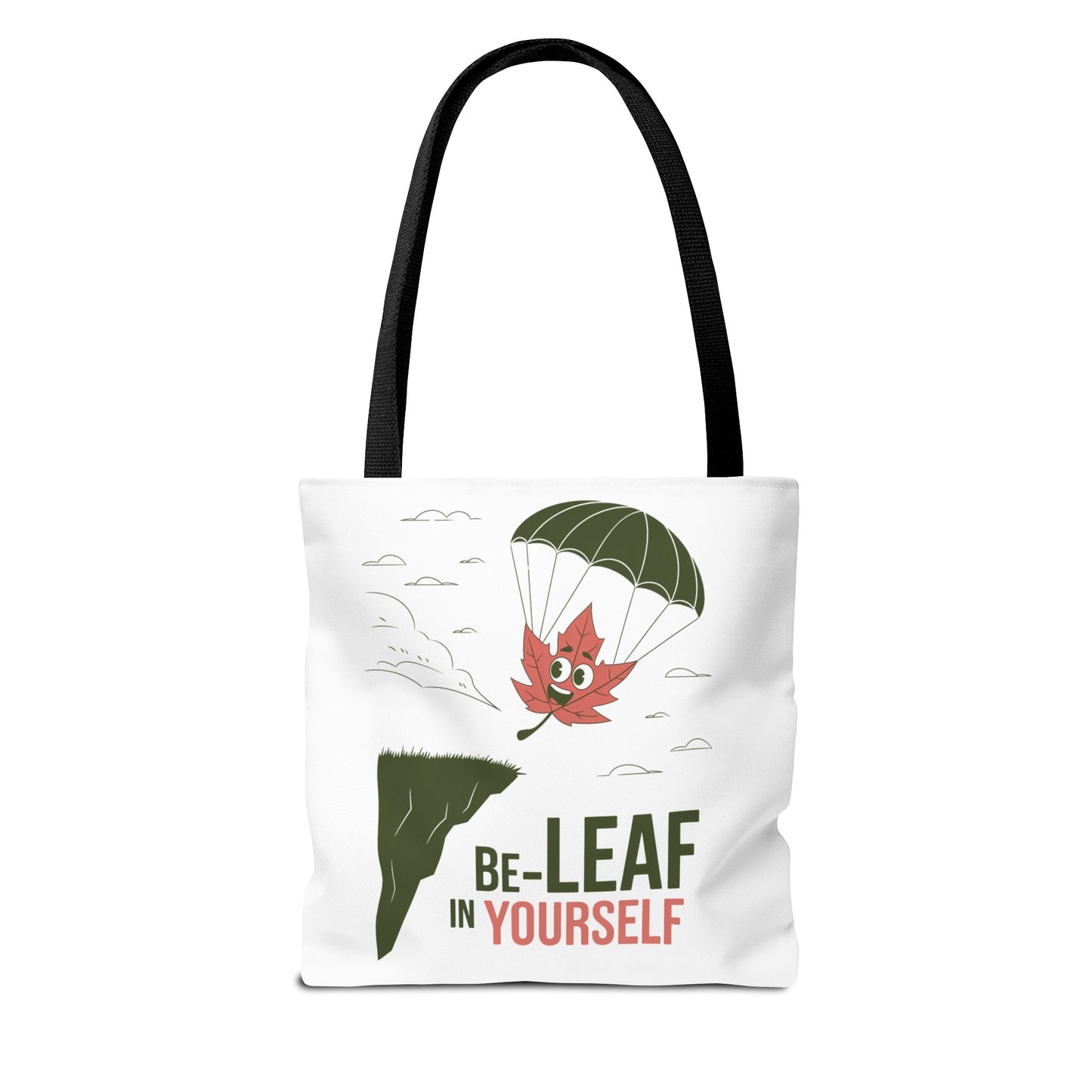 Tote Bag - Be-Leaf In Yourself Pun Design