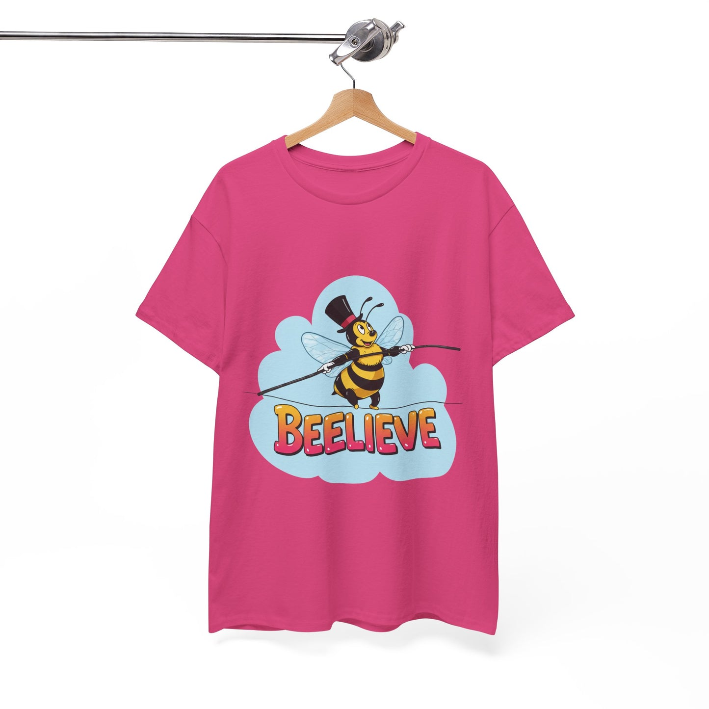 “Beelieve” Bee Pun T‑Shirt | Cute Bee Graphic Tee | Inspirational Pun Shirt | Funny Nature Lover Gift | Bee Belief Positive Vibes Tee