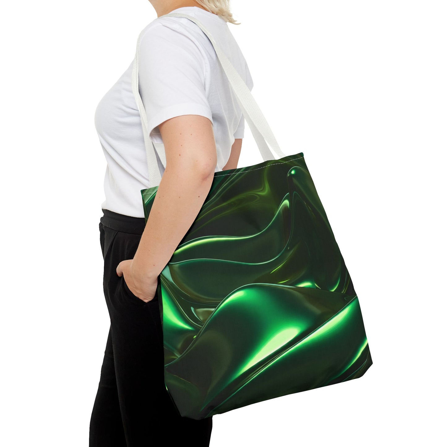 Green Metallic Tote Bag