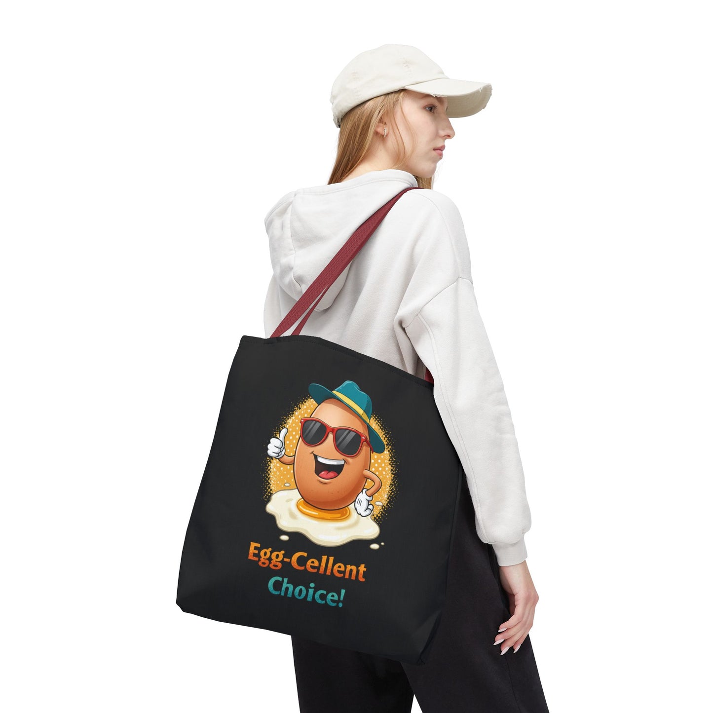 Tote Bag: Egg-Cellent Choice Thumbs Up Pun Design