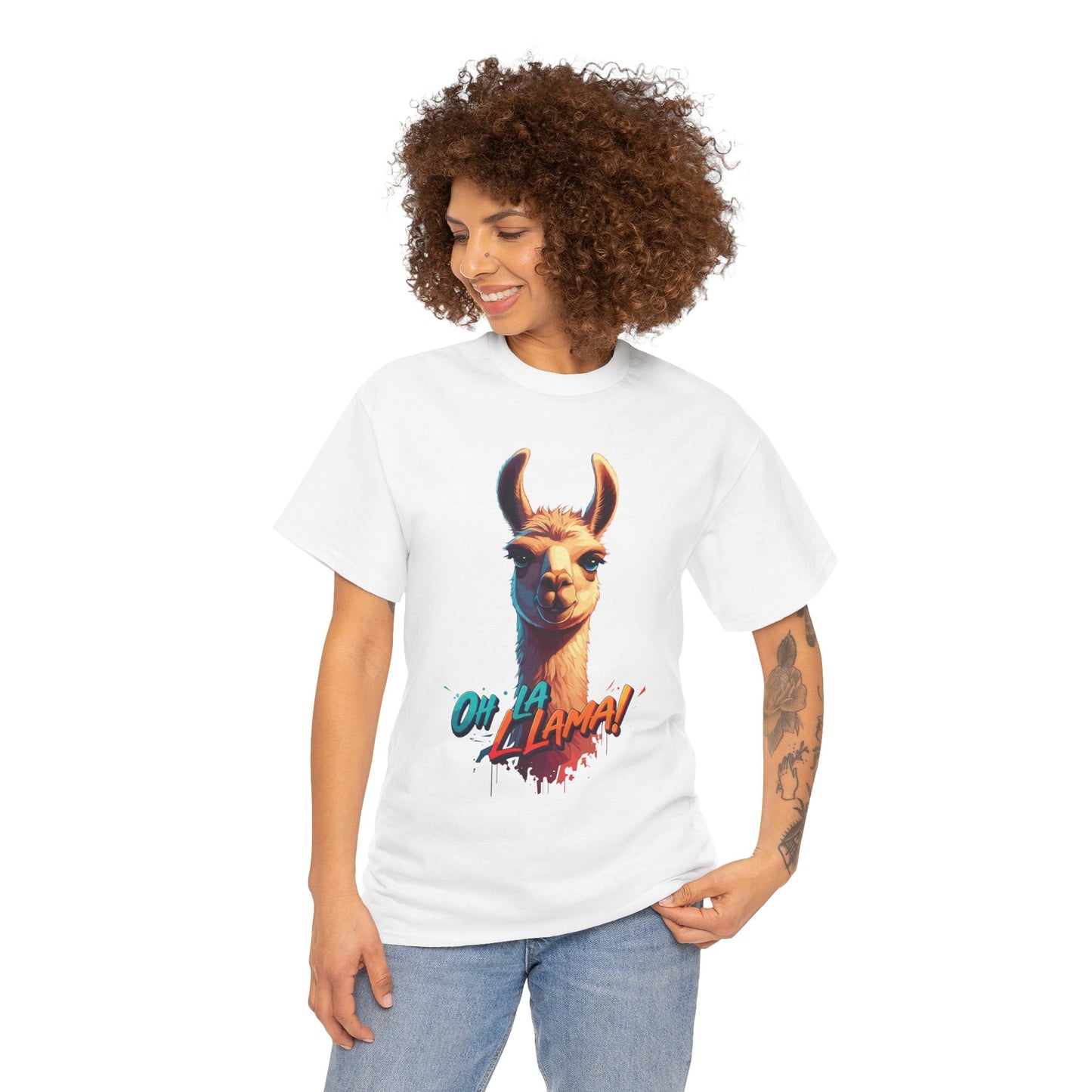 Oh la Llama Graphic Tee | Fun Llama T-Shirt, Cute Animal Lover Shirt, Llama Lover Gift, Quirky Party Tee, Trending Llama Fashion