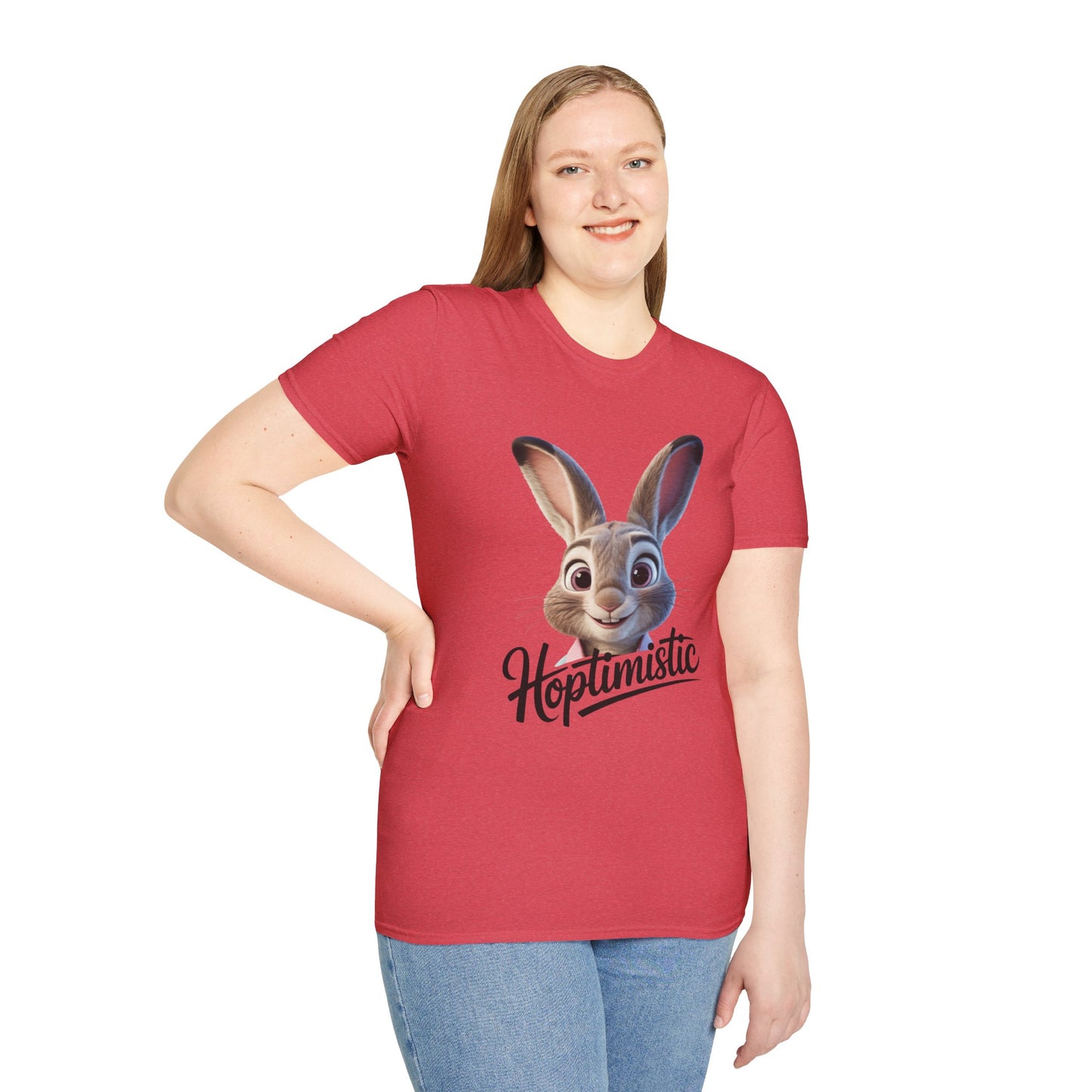 Hoptimistic Bunny T-Shirt, Cute Rabbit Pun Shirt, Positive Quote Tee, Animal Lover Gift, Funny Motivational Top, Easter Or Everyday Wear