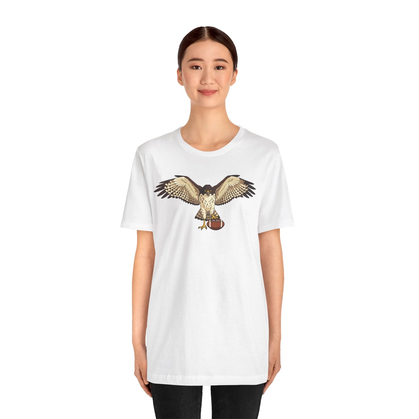 Hawk Football Shirt, Hawk Holding Football T Shirt, Football Mascot Tee, Bird Of Prey Shirt, Sports Fan Gift, Game Day Hawk Tee