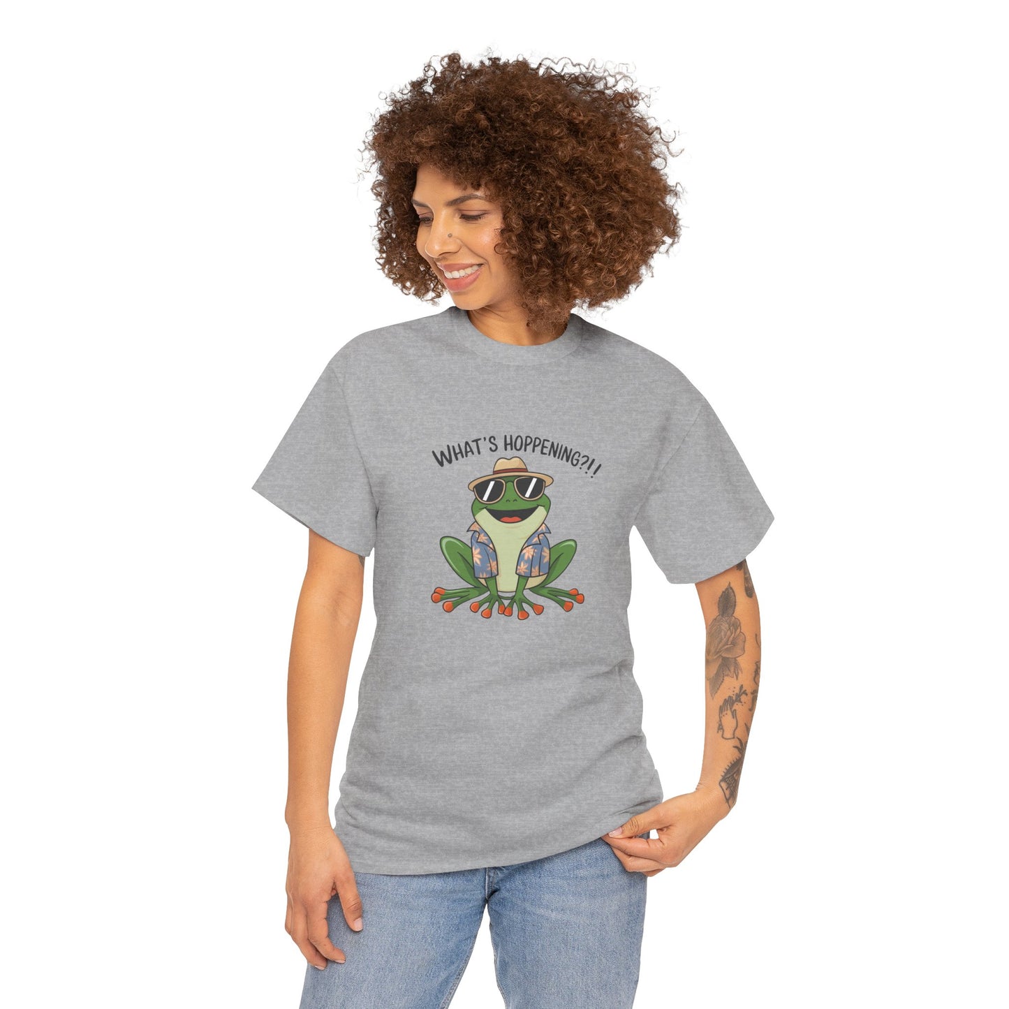 Funny Frog Shirt | What’s Hoppening T-Shirt | Cool Frog Graphic Tee | Amphibian Dad Joke Shirt | Cottagecore Animal Lover Gift
