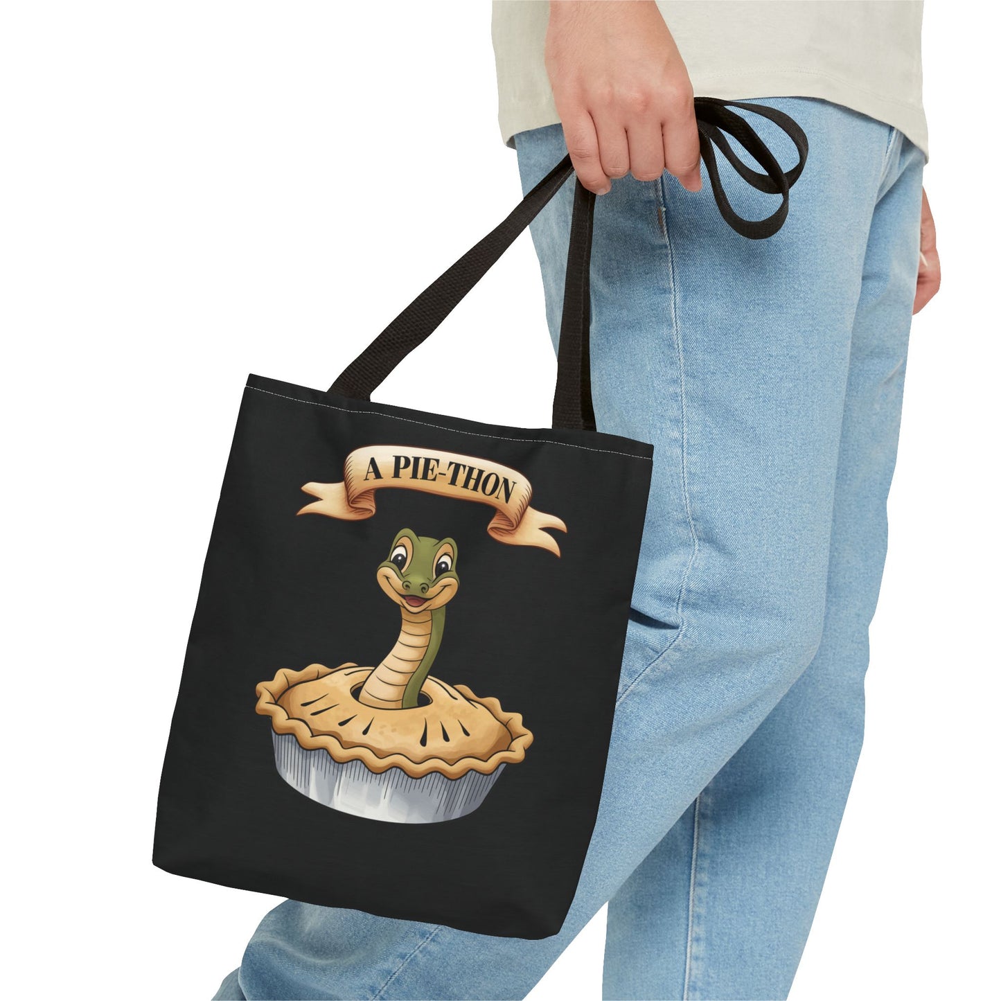 Funny Tote Bag with Snake Joke - Pie-Thon