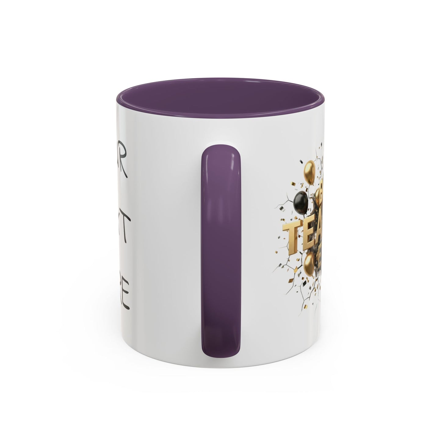 Personalized Teacher Mug, Best Teacher Ever Gift, Custom Educator Coffee Cup, 3D Gold Balloon Design, Teacher Appreciation Present