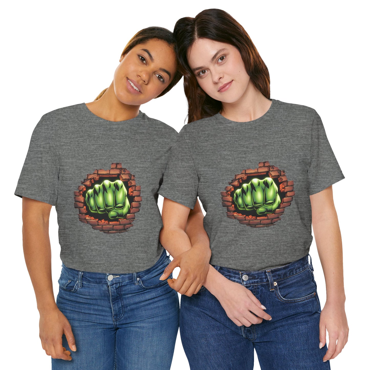 Green Hero Fist Graphic Tee – Superhero Shirt, Comic Pop Art, Gamer Gift, Y2K Dopamine Aesthetic, Funny Nerd Fashion, Unisex T‑shirt