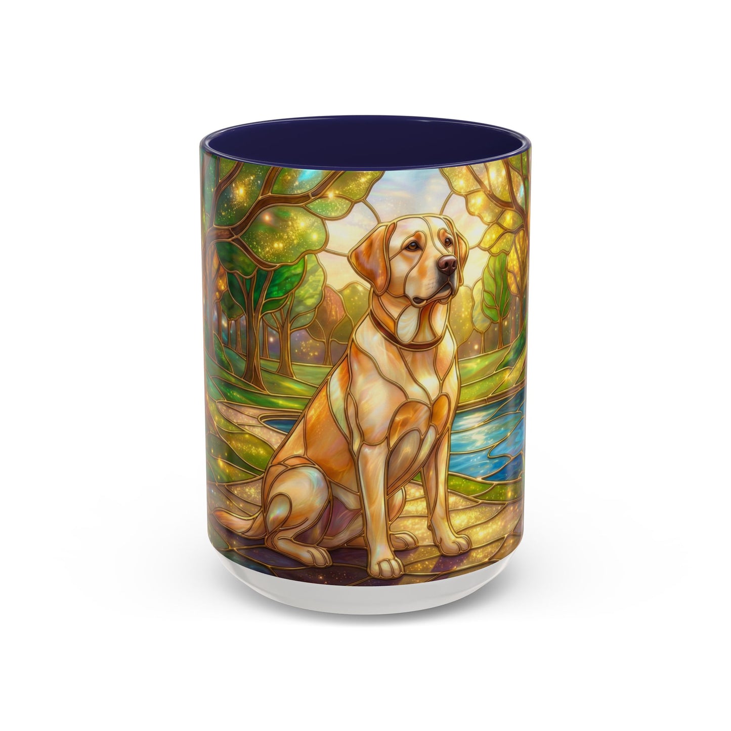 Stained Glass Labrador Mug, Dog Lover Coffee Mug, Labrador Retriever Art Cup, Pet Memorial Gift, Colorful Dog Mug, Nature Art Mug