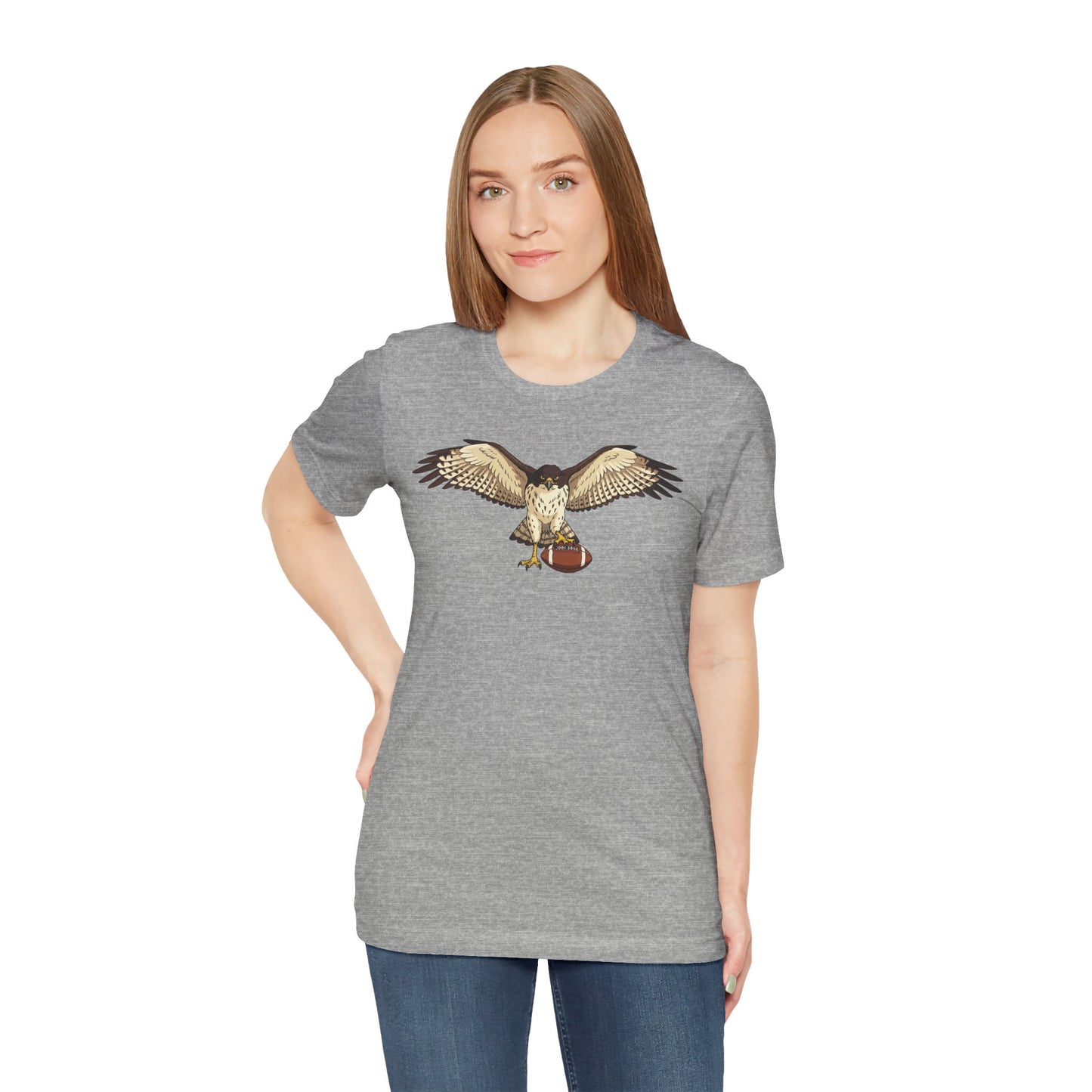 Hawk Football Shirt, Hawk Holding Football T Shirt, Football Mascot Tee, Bird Of Prey Shirt, Sports Fan Gift, Game Day Hawk Tee
