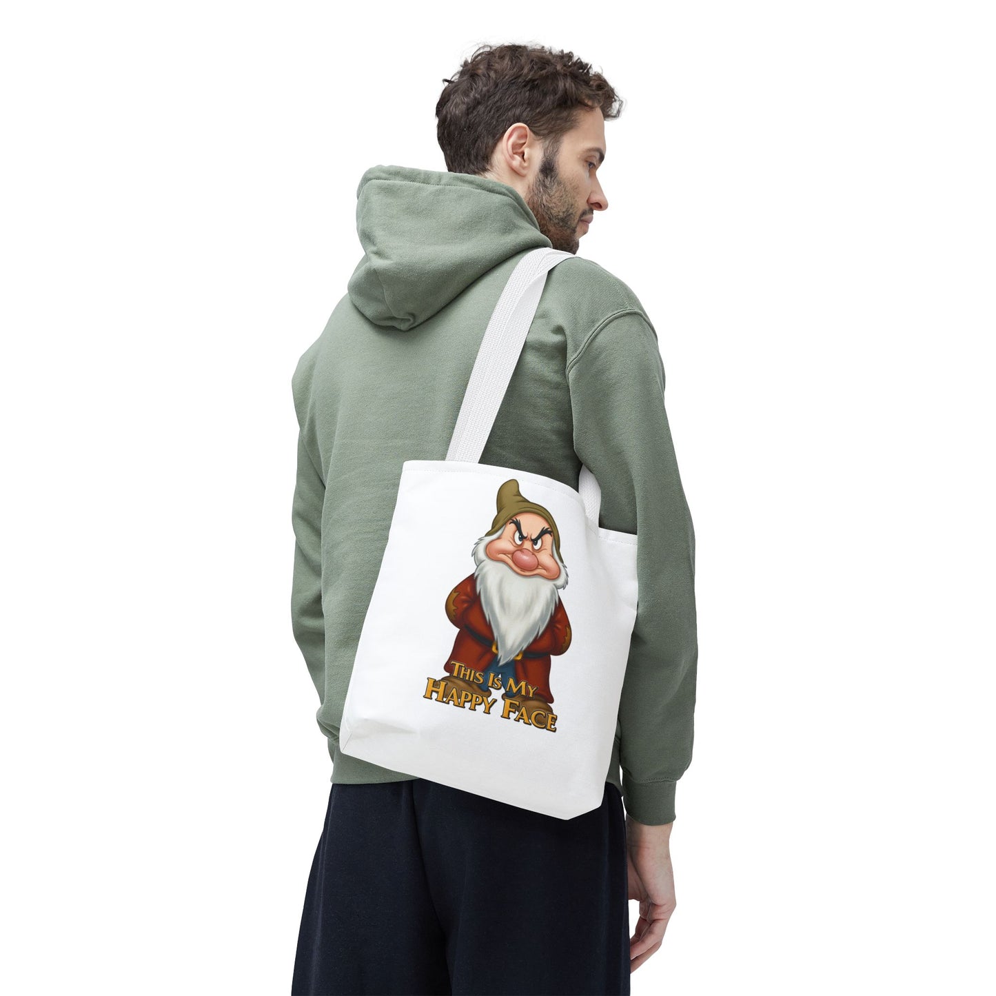Grumpy Dwarf Tote Bag - "This Is My Happy Face"