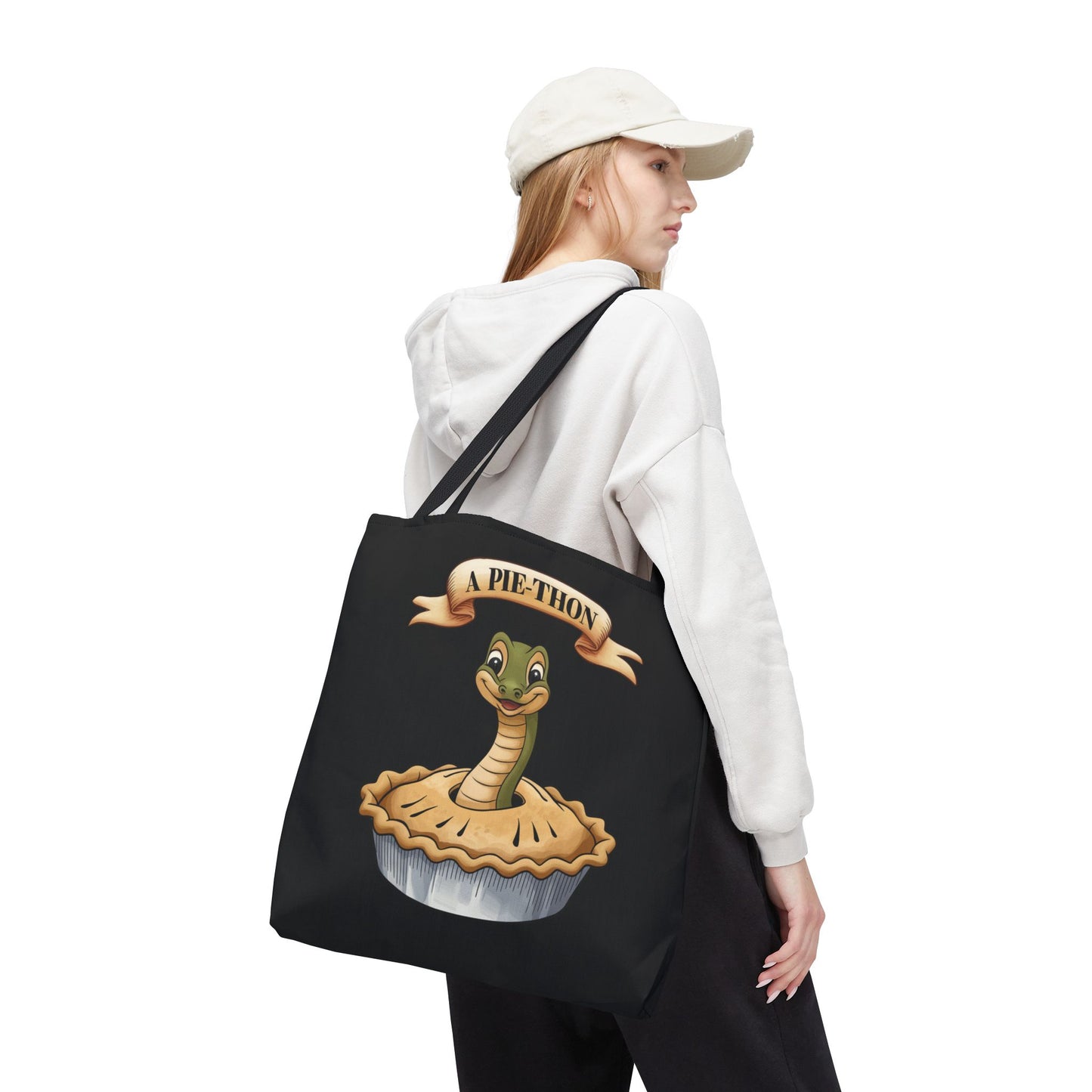 Funny Tote Bag with Snake Joke - Pie-Thon