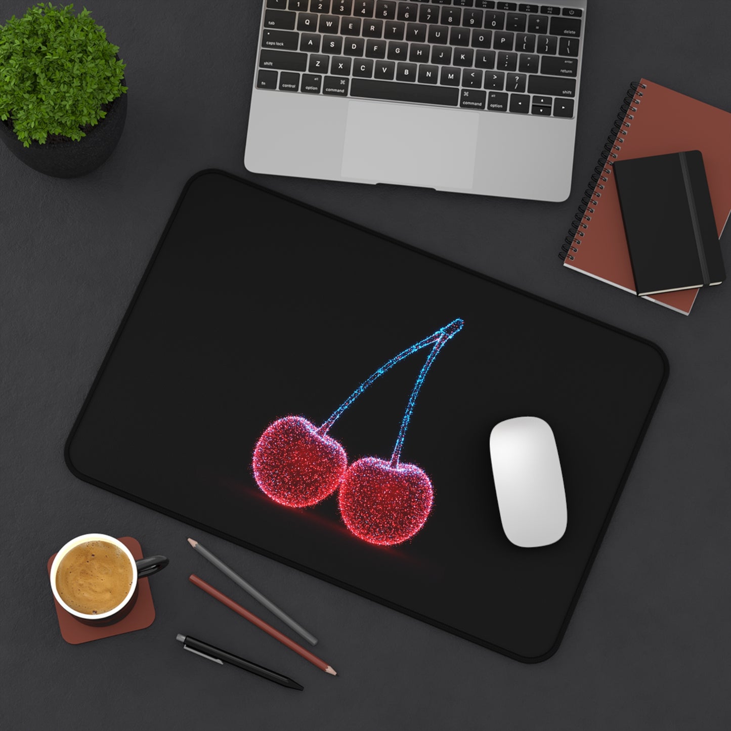 Desk Mat Sparkling Cherries Mouse Pad for Vibrant Workspaces Cherry Decor Cherry Mouse Pad