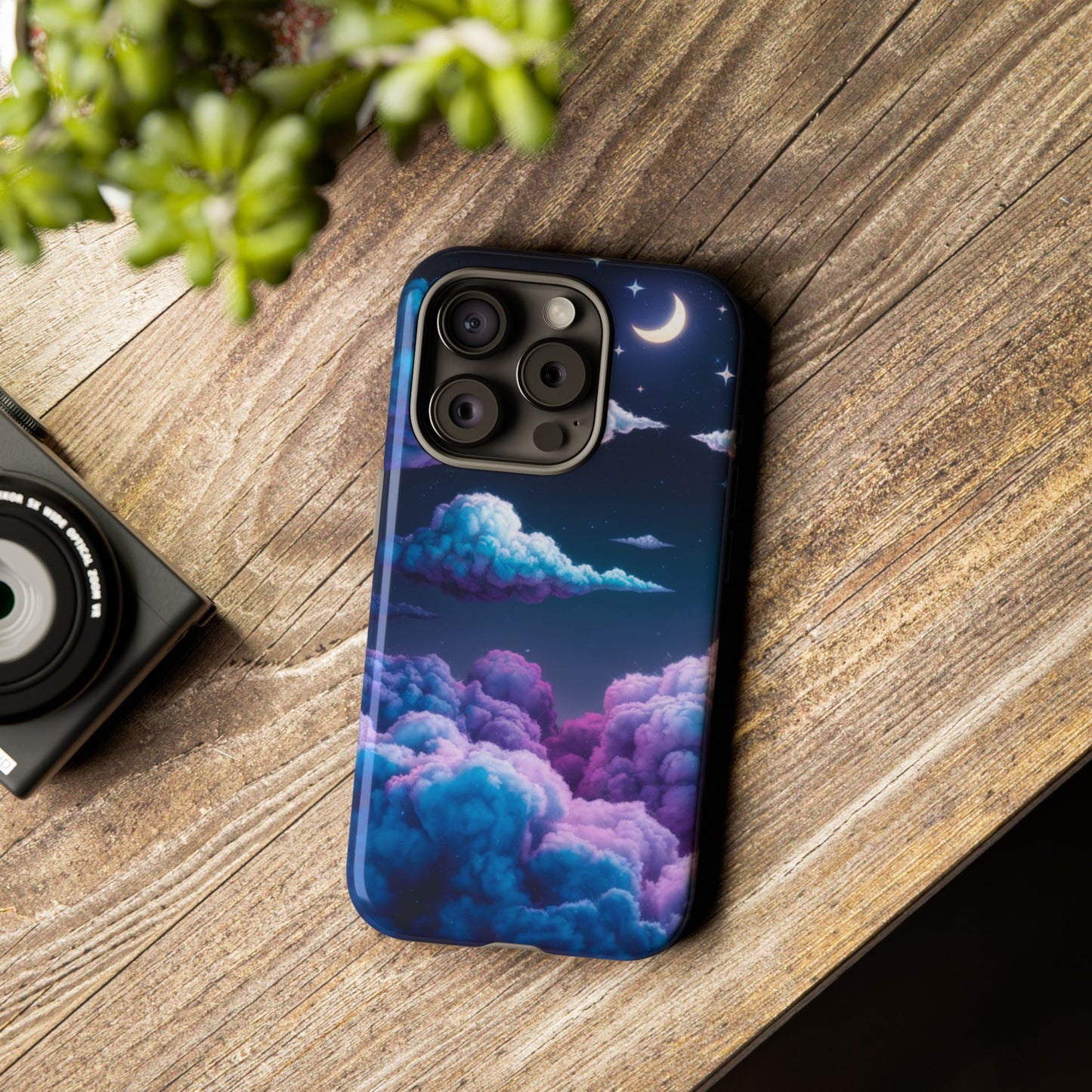 Dreamy Clouds & Moon Tough iPhone Case