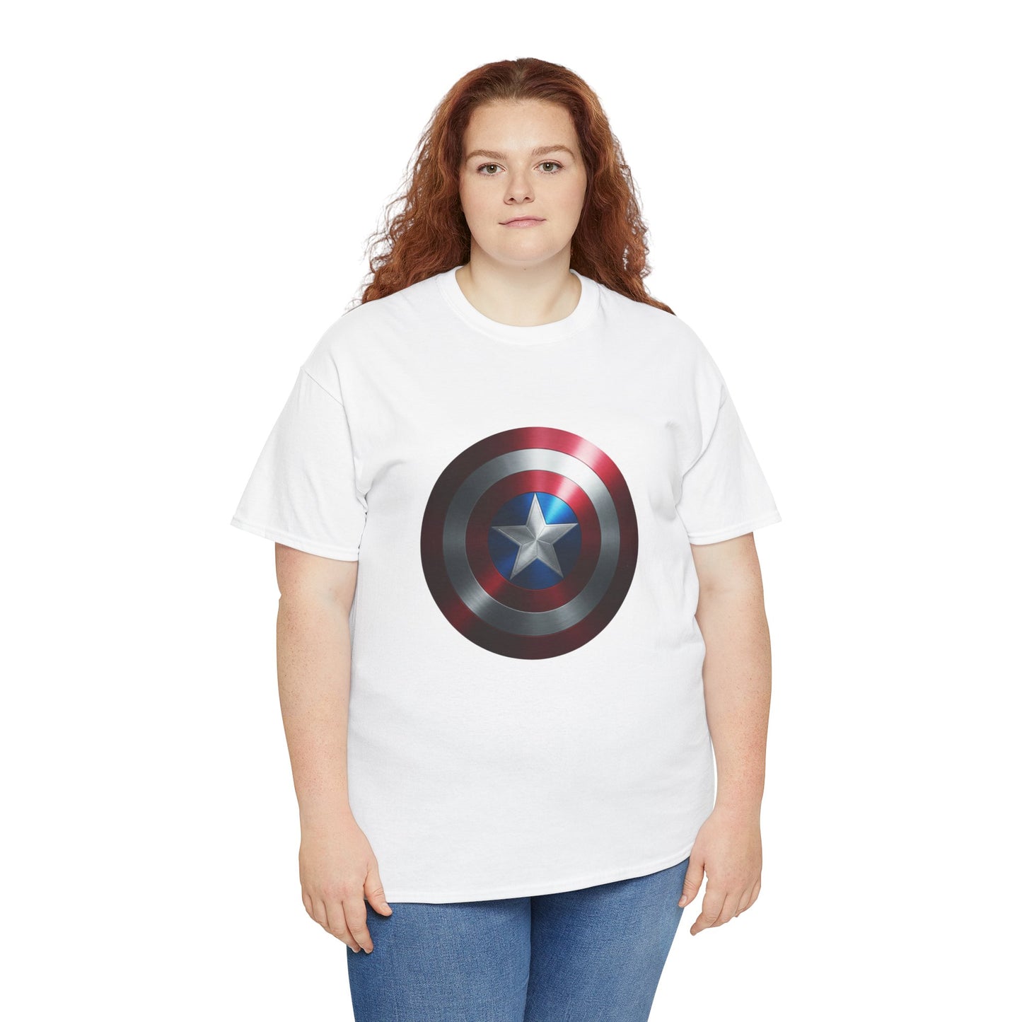 Patriotic Hero Shield Shirt – Star Emblem Graphic Tee – Super Soldier Gift – Comic Inspired Unisex Shirt – Cosplay Convention Top