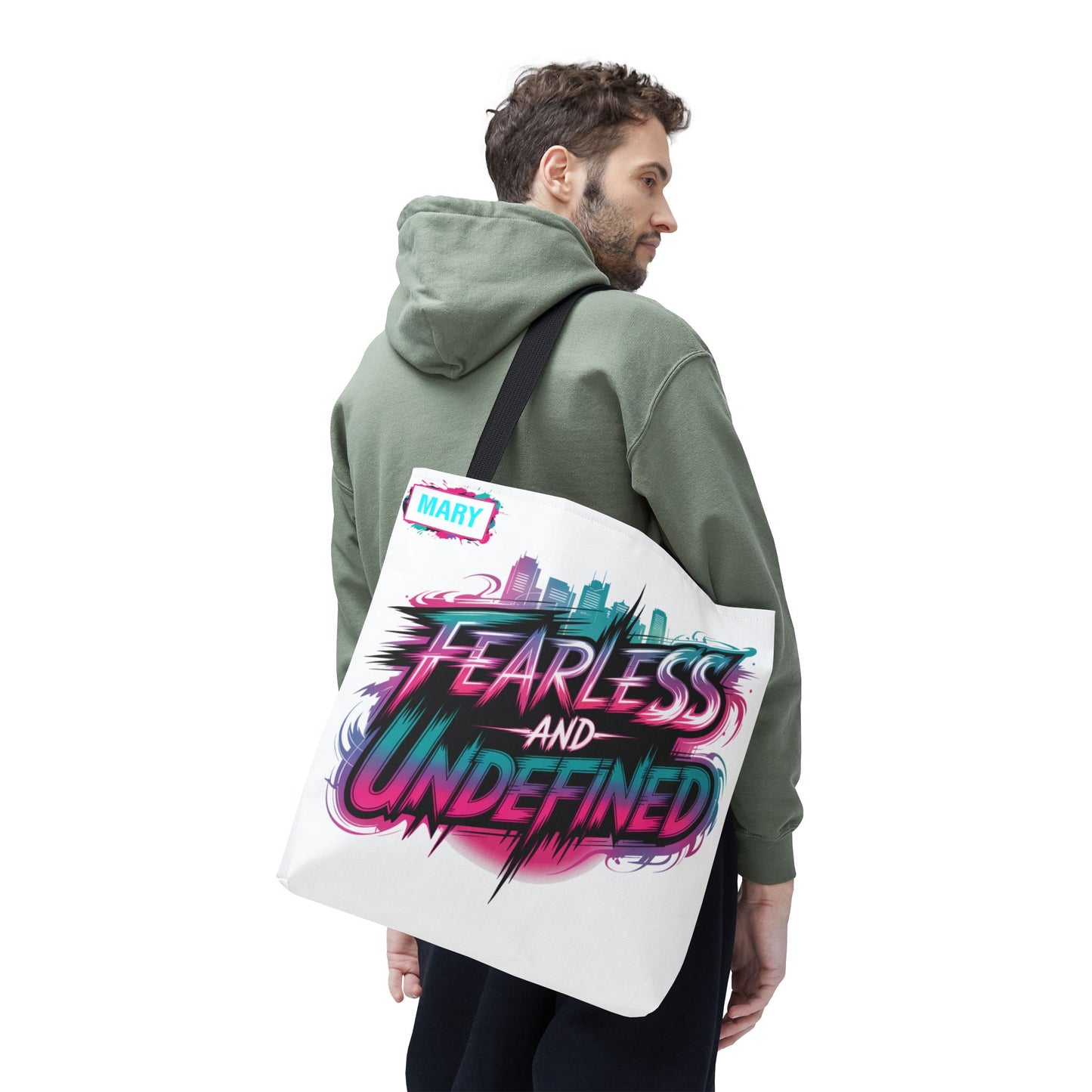 Custom Name Tote Bag | Fearless and Undefined Design | K-Pop Inspired Gift for Fans | Personalized Bold Aesthetic Bag | Trendy Streetwear Tote